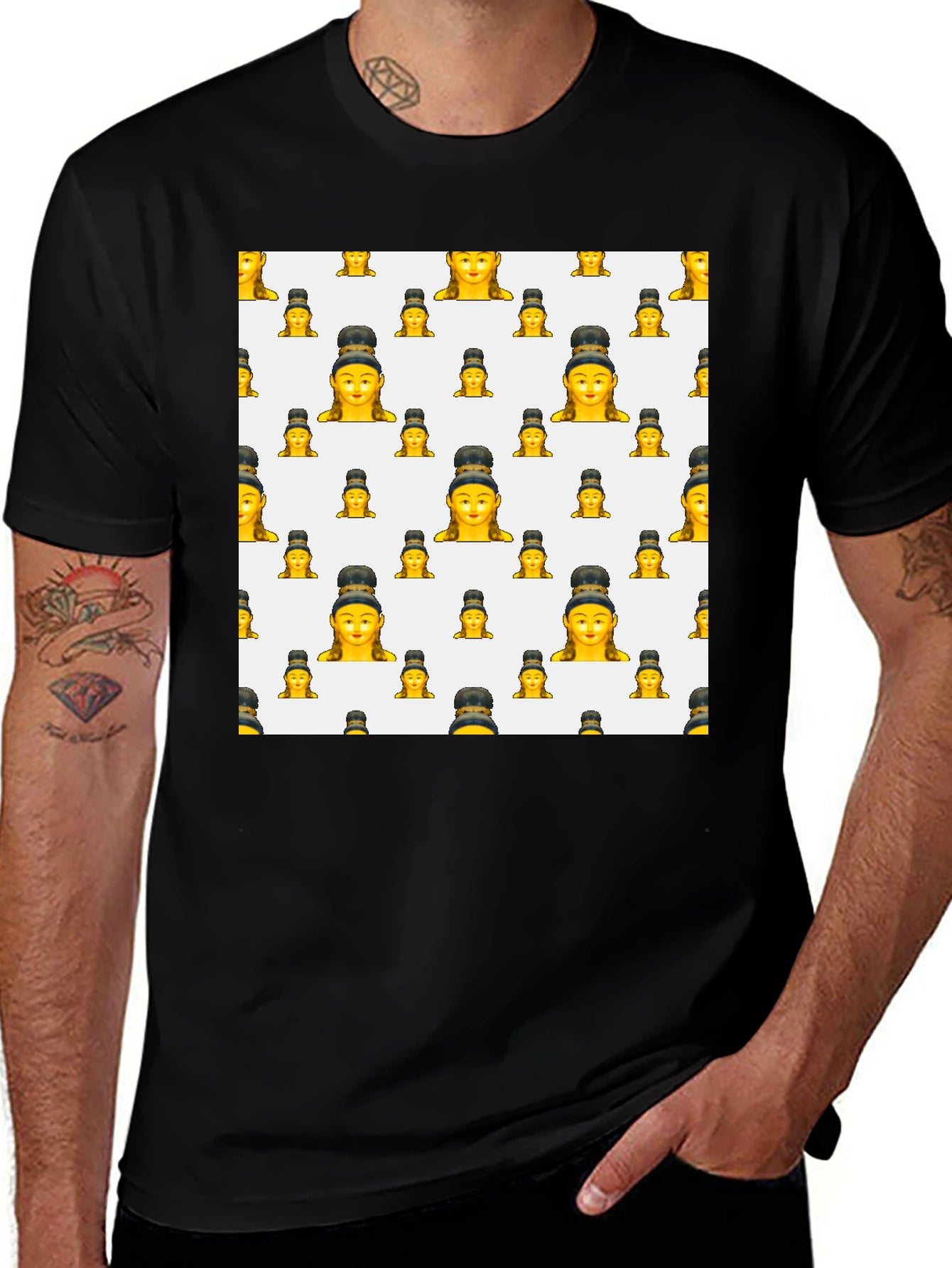 Emoji Buddha Black T-Shirt
