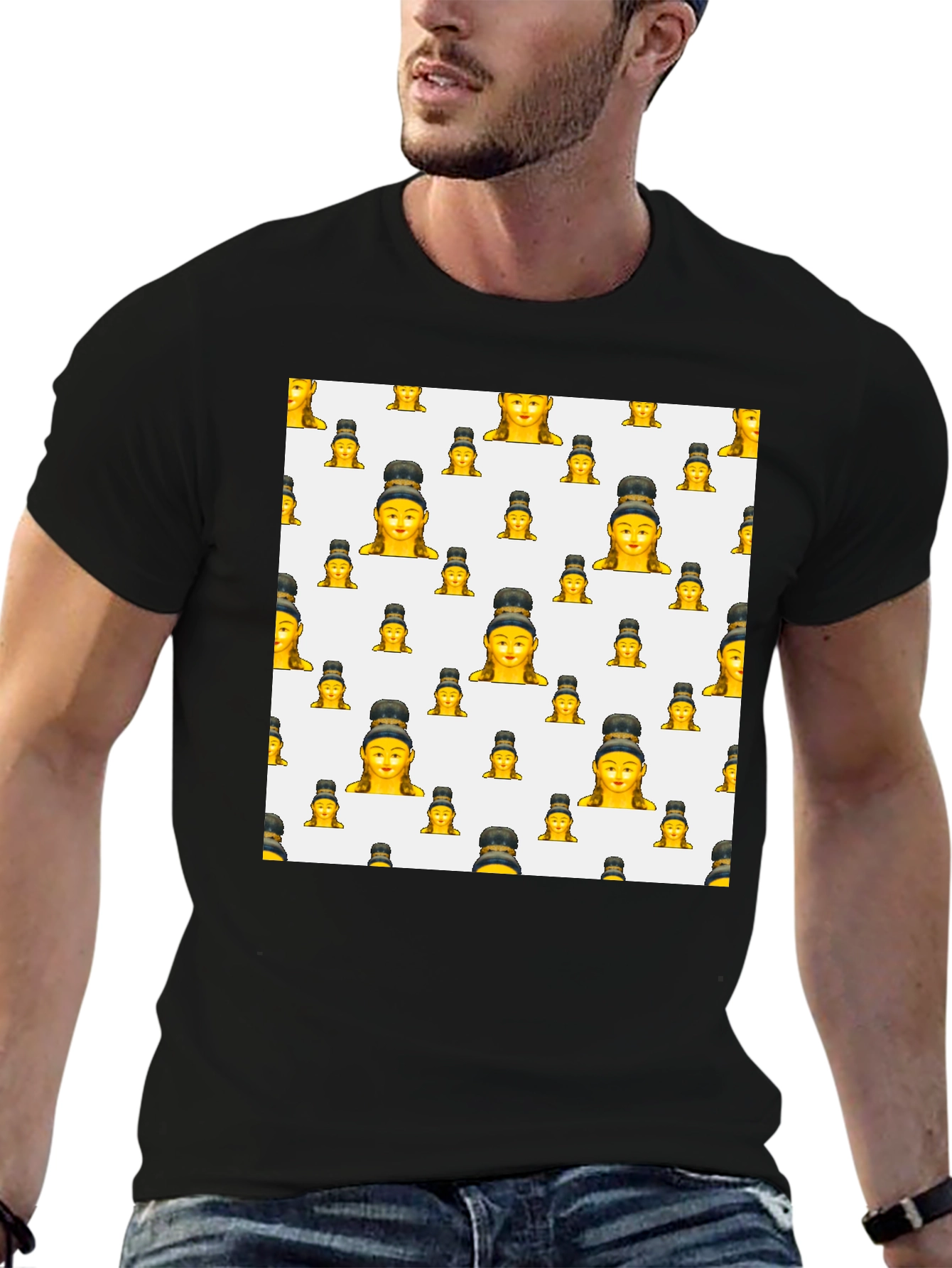 Emoji Buddha Black T-Shirt