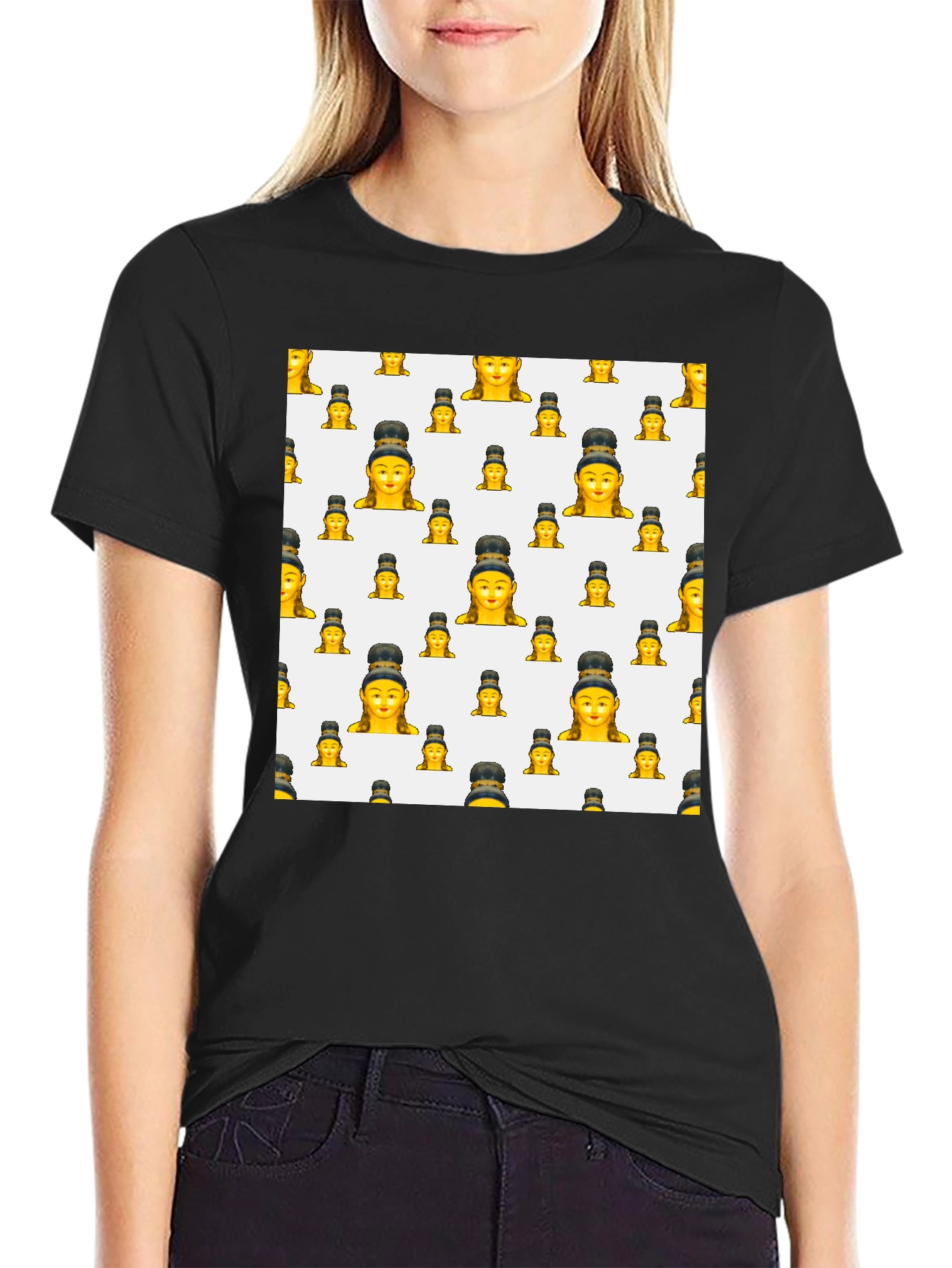 Emoji Buddha Black T-Shirt