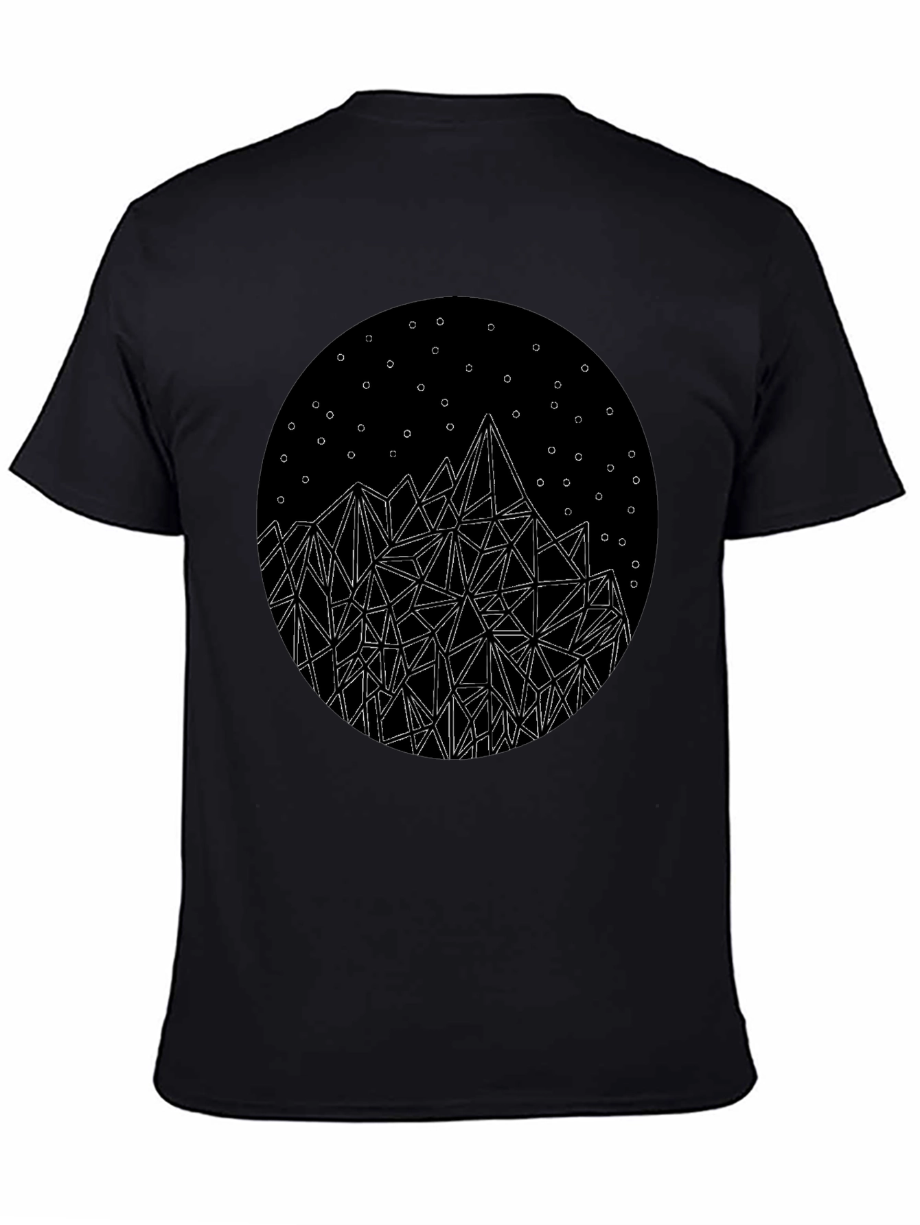 Geometric Mountain Starry Night Graphic Tee