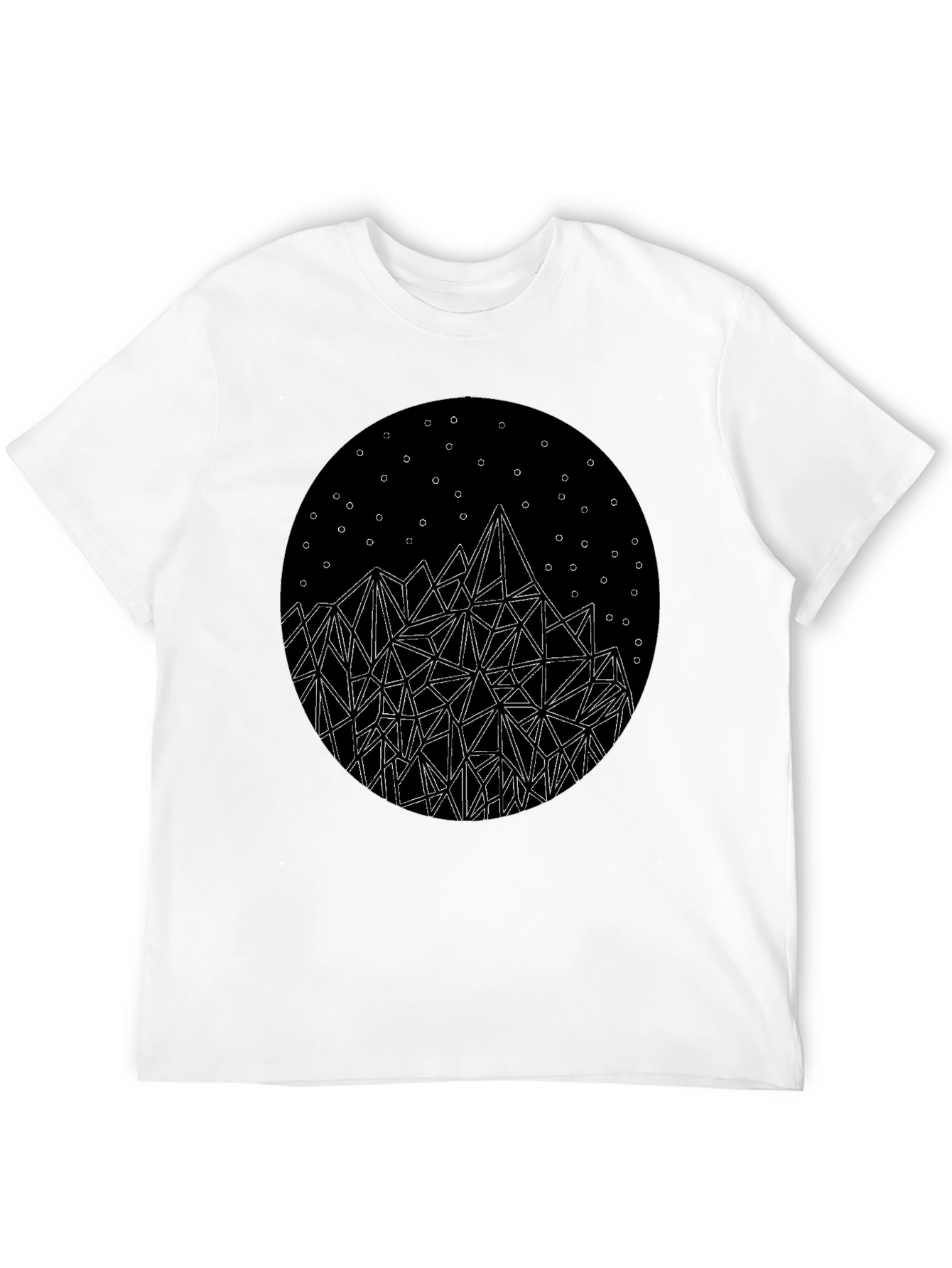 Geometric Mountain Starry Night Graphic Tee