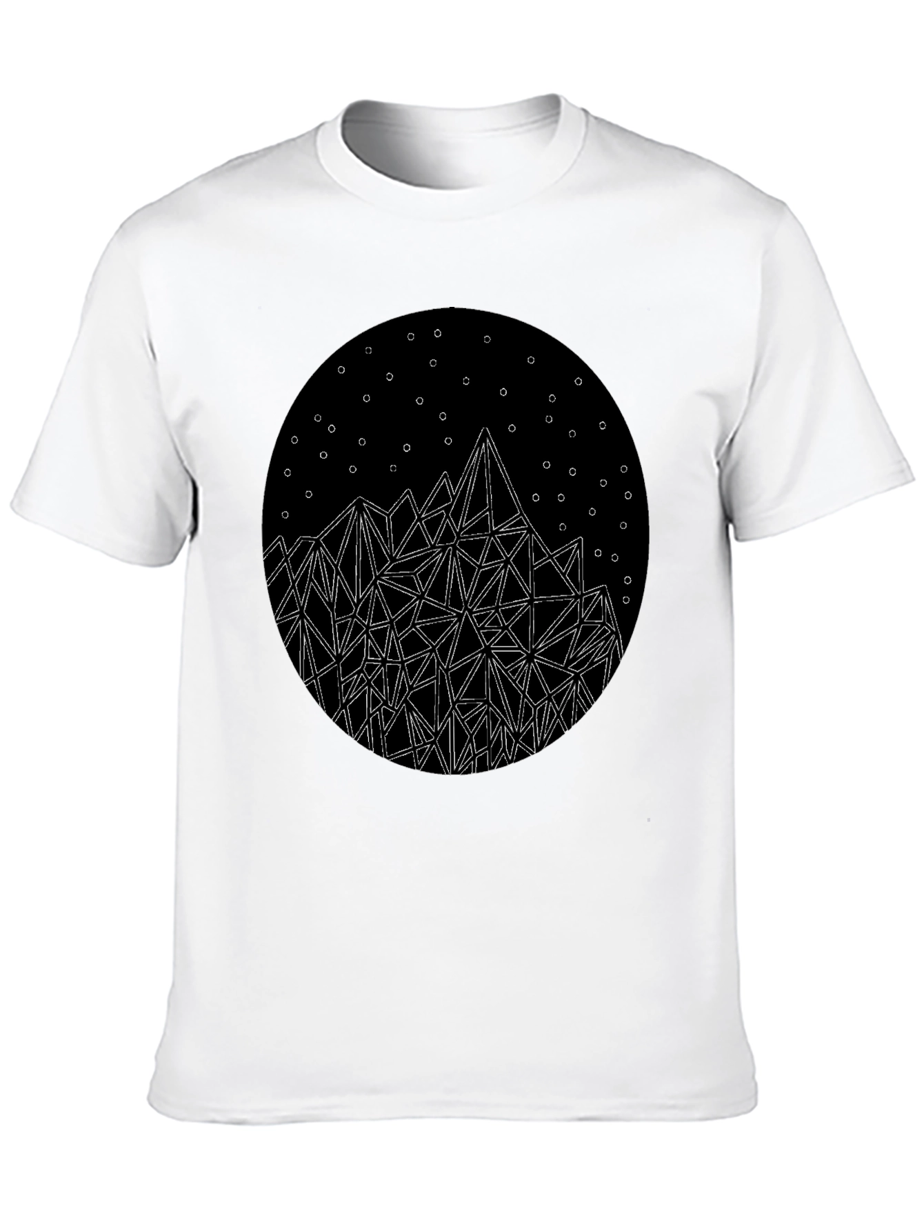 Geometric Mountain Starry Night Graphic Tee