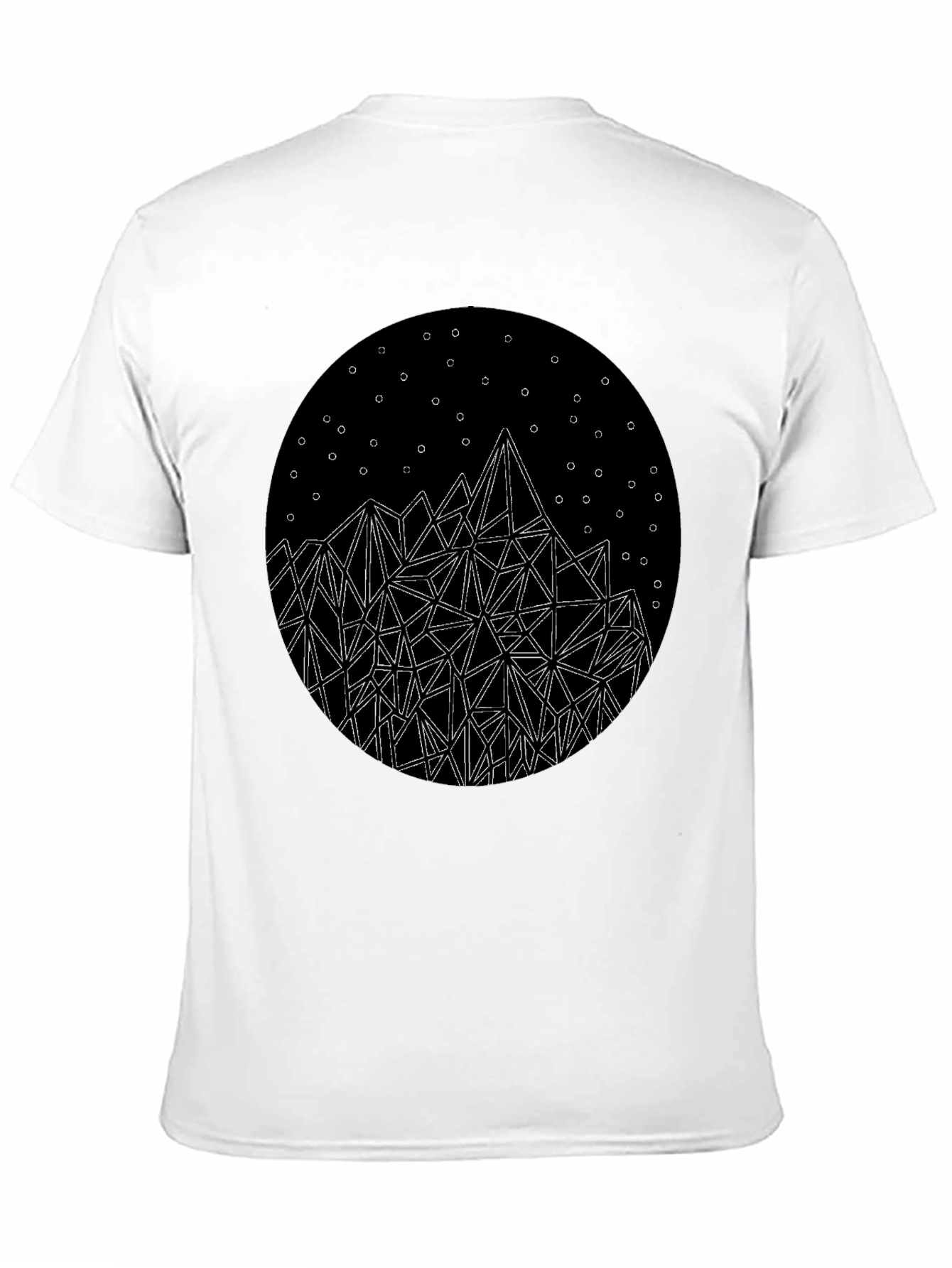 Geometric Mountain Starry Night Graphic Tee