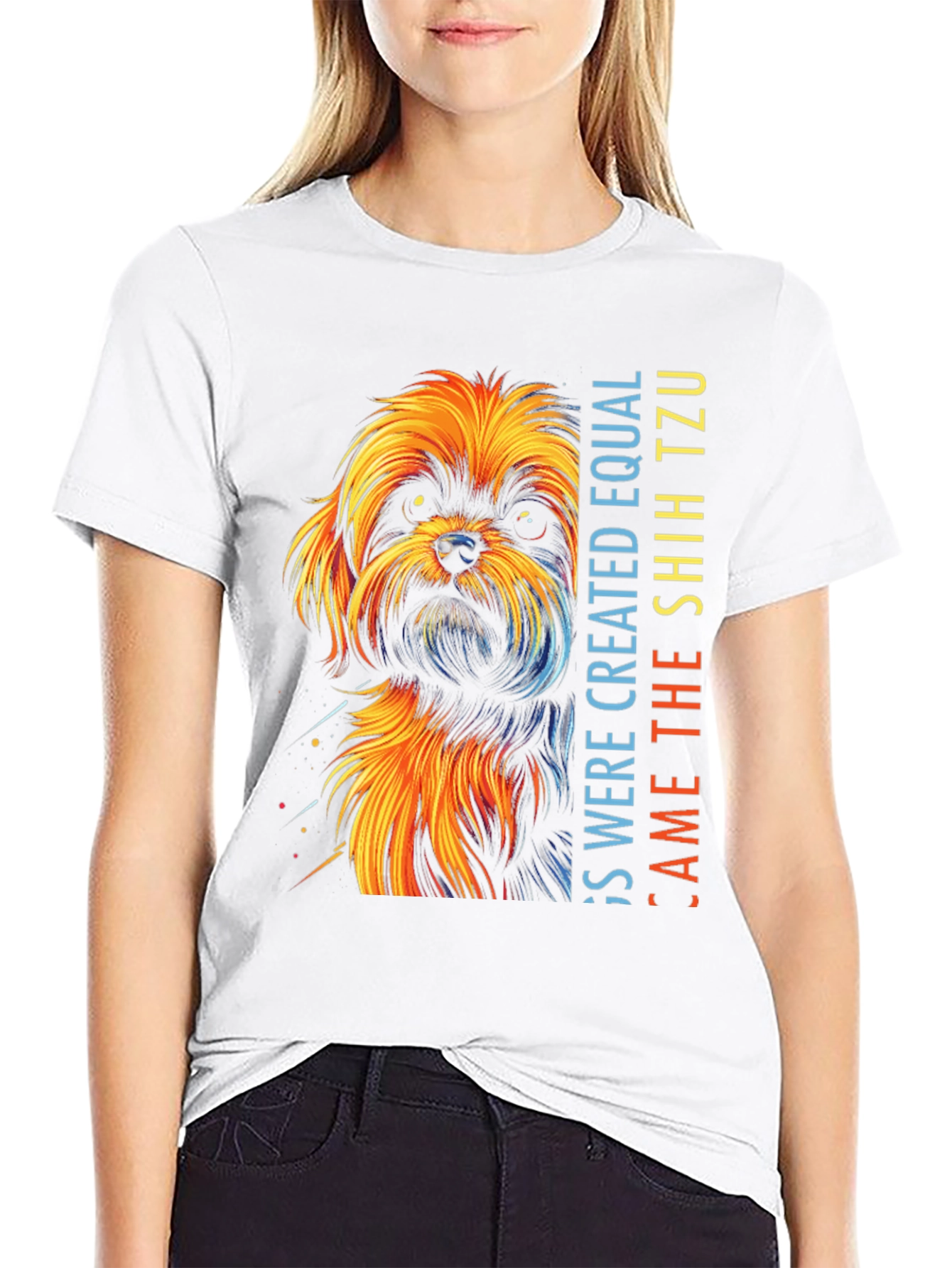 Shih Tzu Dog Graphic T-Shirt - Unisex Black Tee