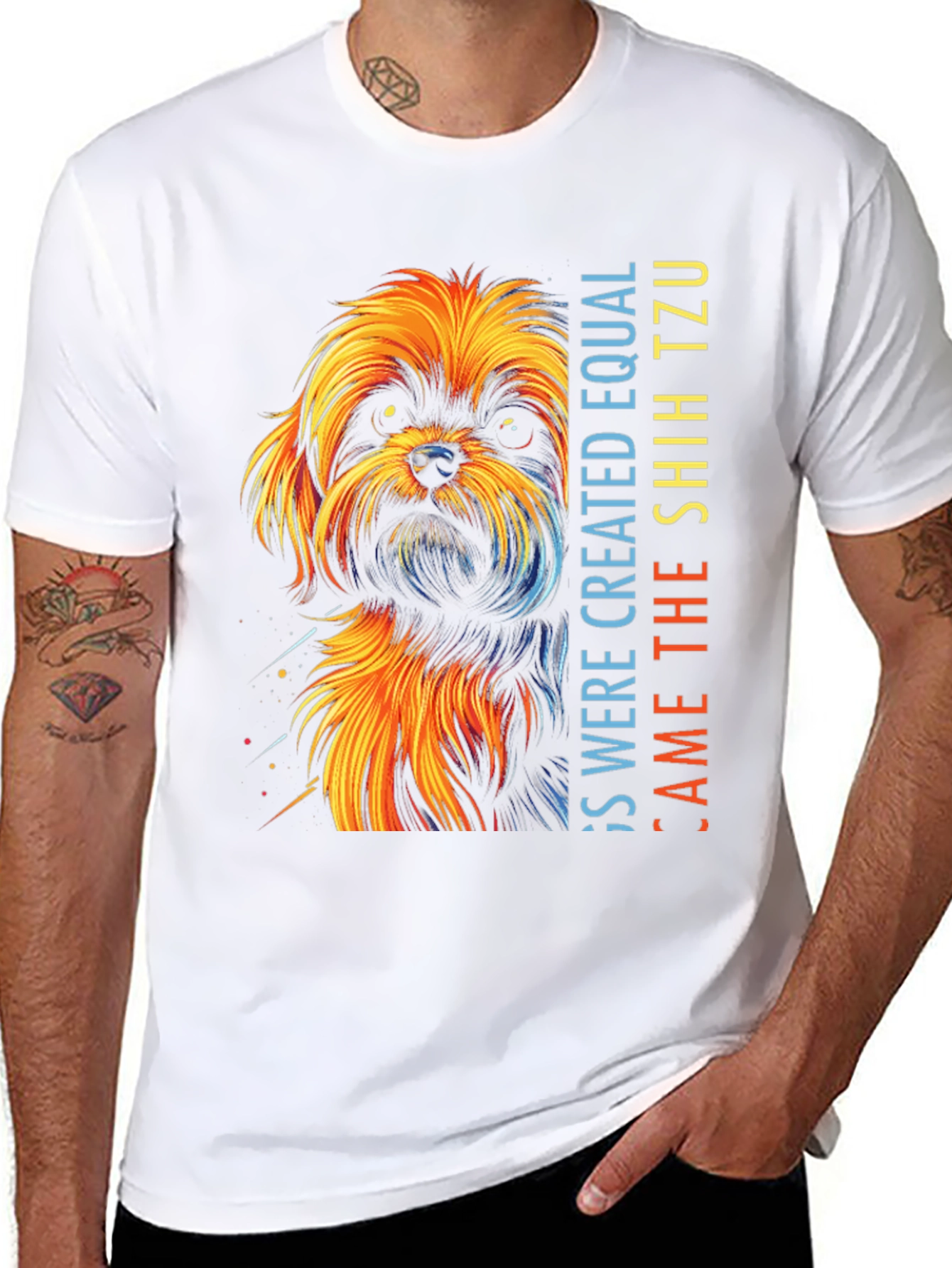 Shih Tzu Dog Graphic T-Shirt - Unisex Black Tee