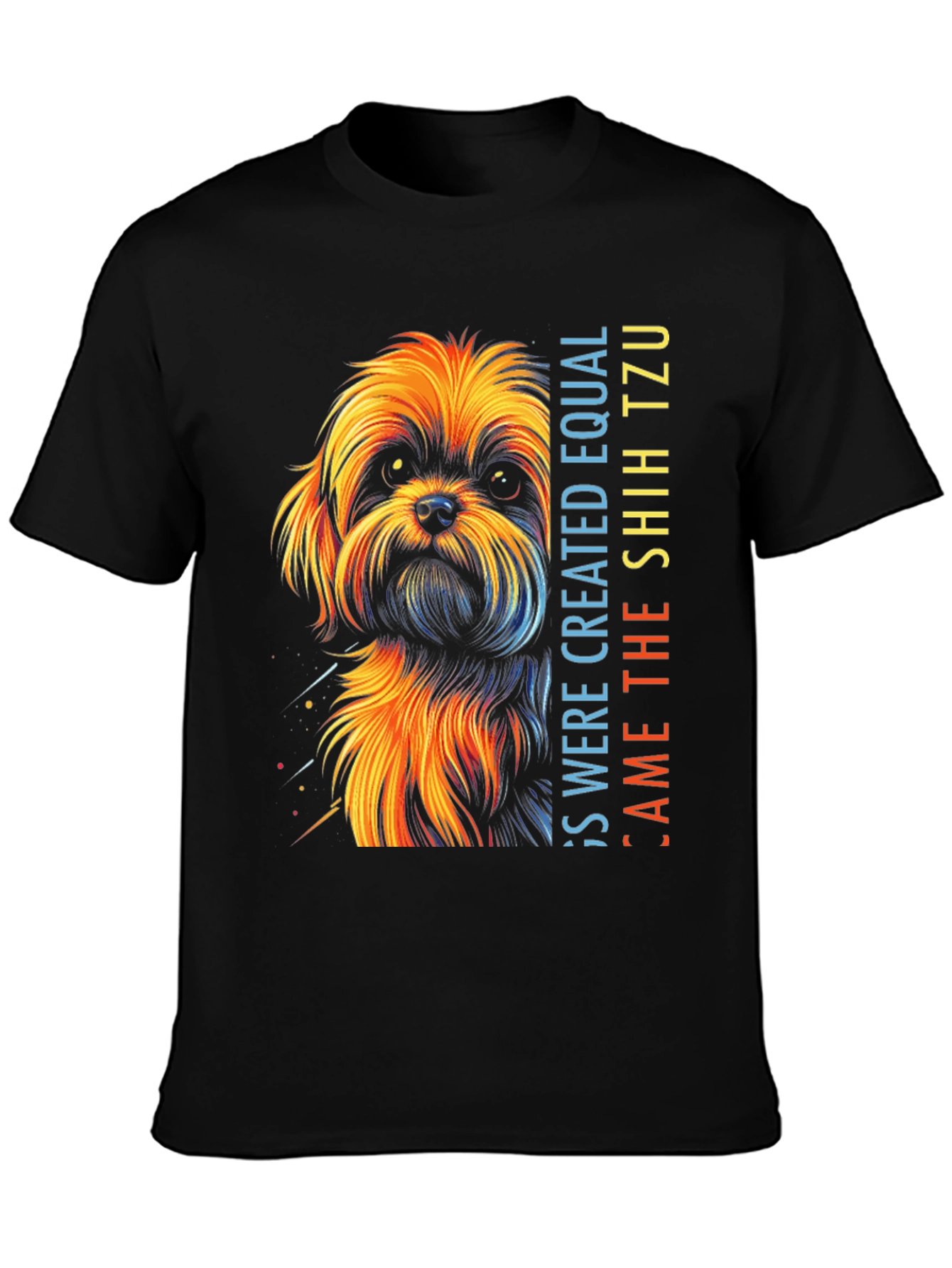 Shih Tzu Dog Graphic T-Shirt - Unisex Black Tee