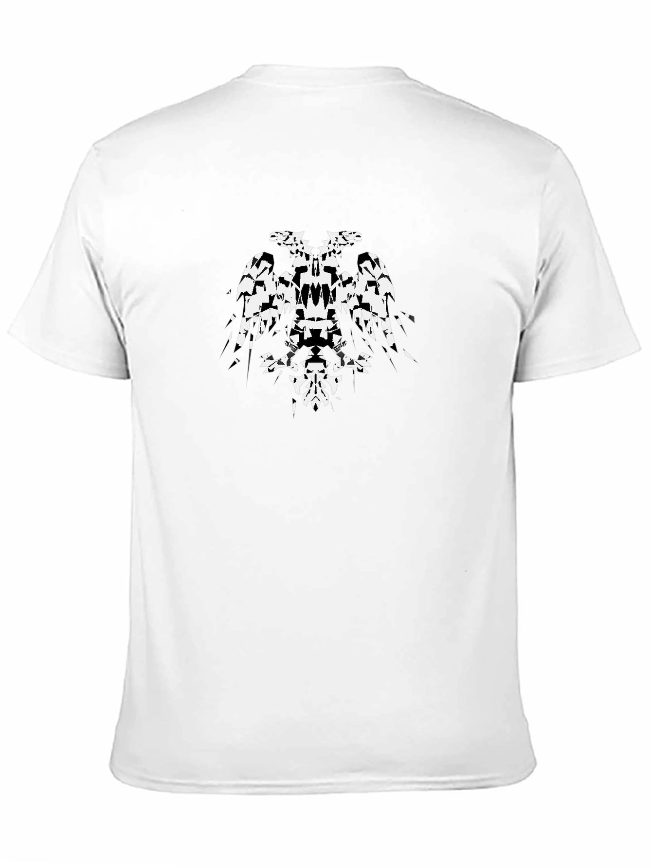 Abstract Black T-Shirt with 2-Headed Eagle
