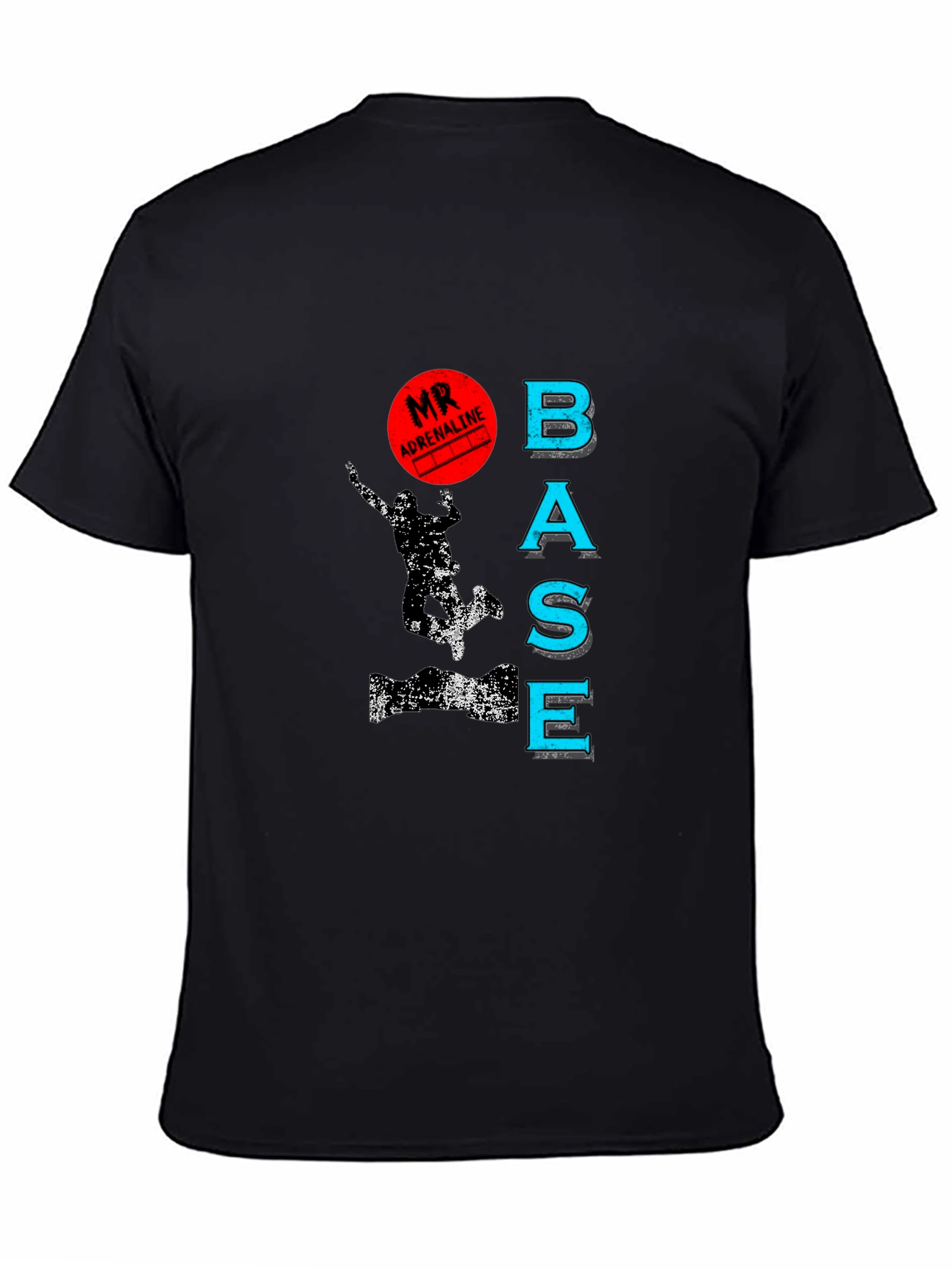 Mr. Adrenaline BASE Jump Black Graphic Tee