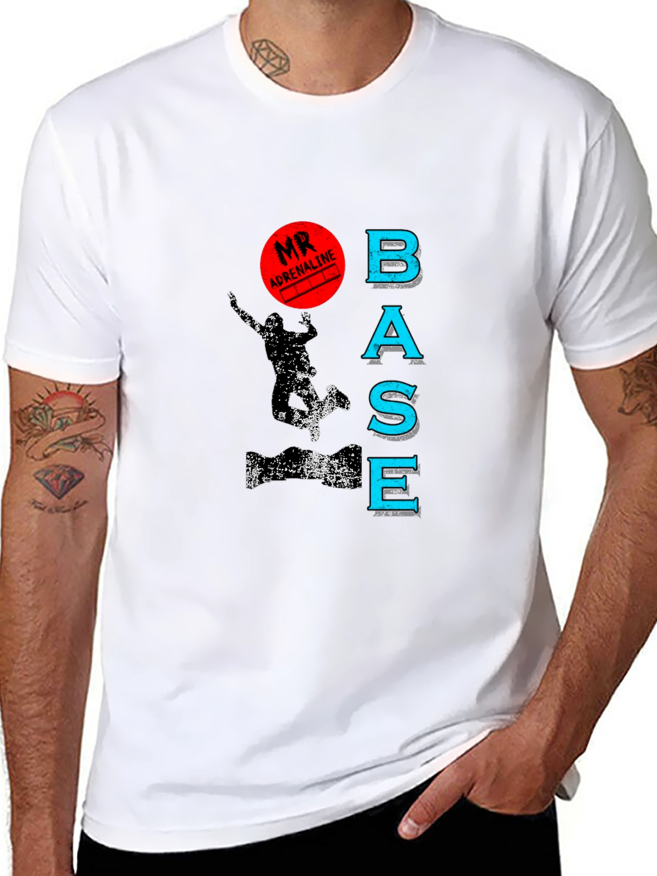 Mr. Adrenaline BASE Jump Black Graphic Tee