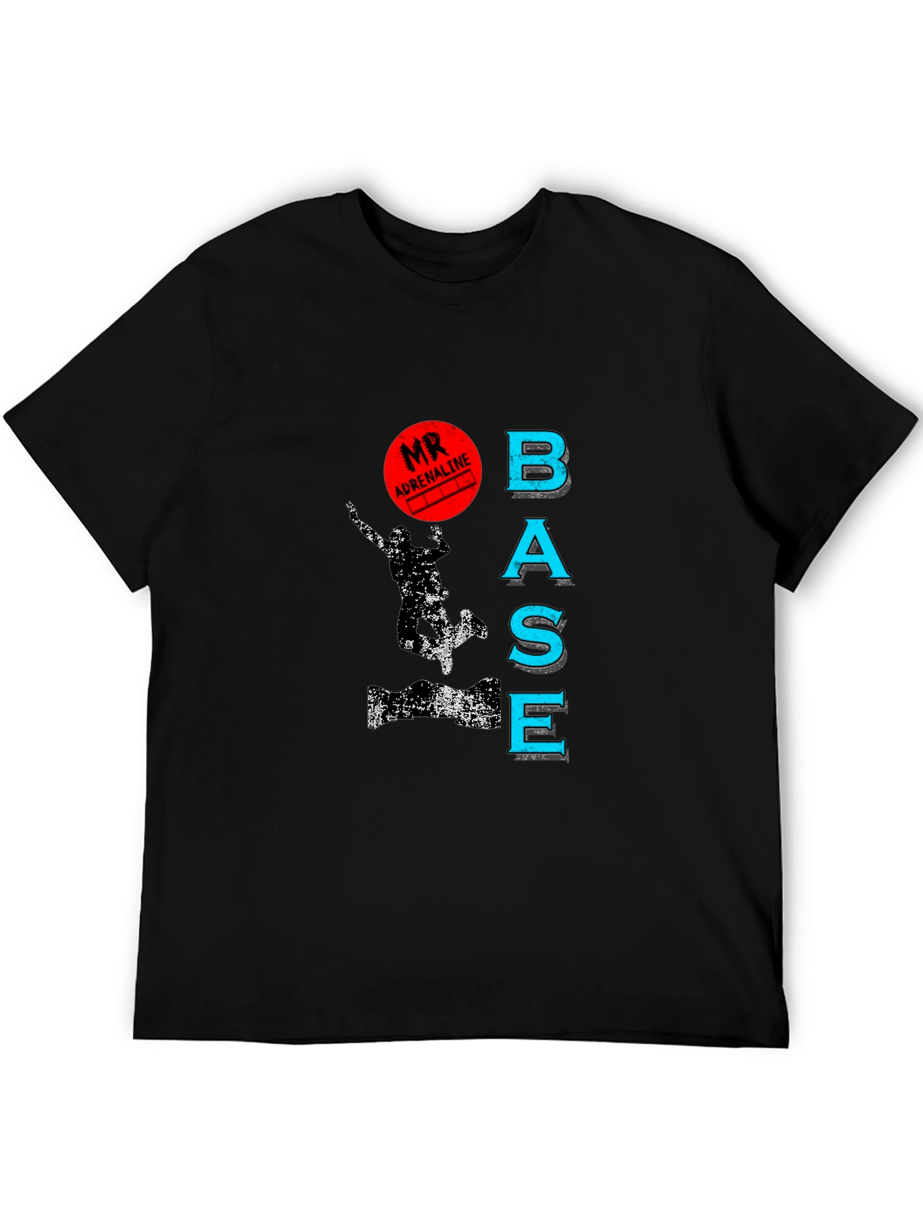 Mr. Adrenaline BASE Jump Black Graphic Tee
