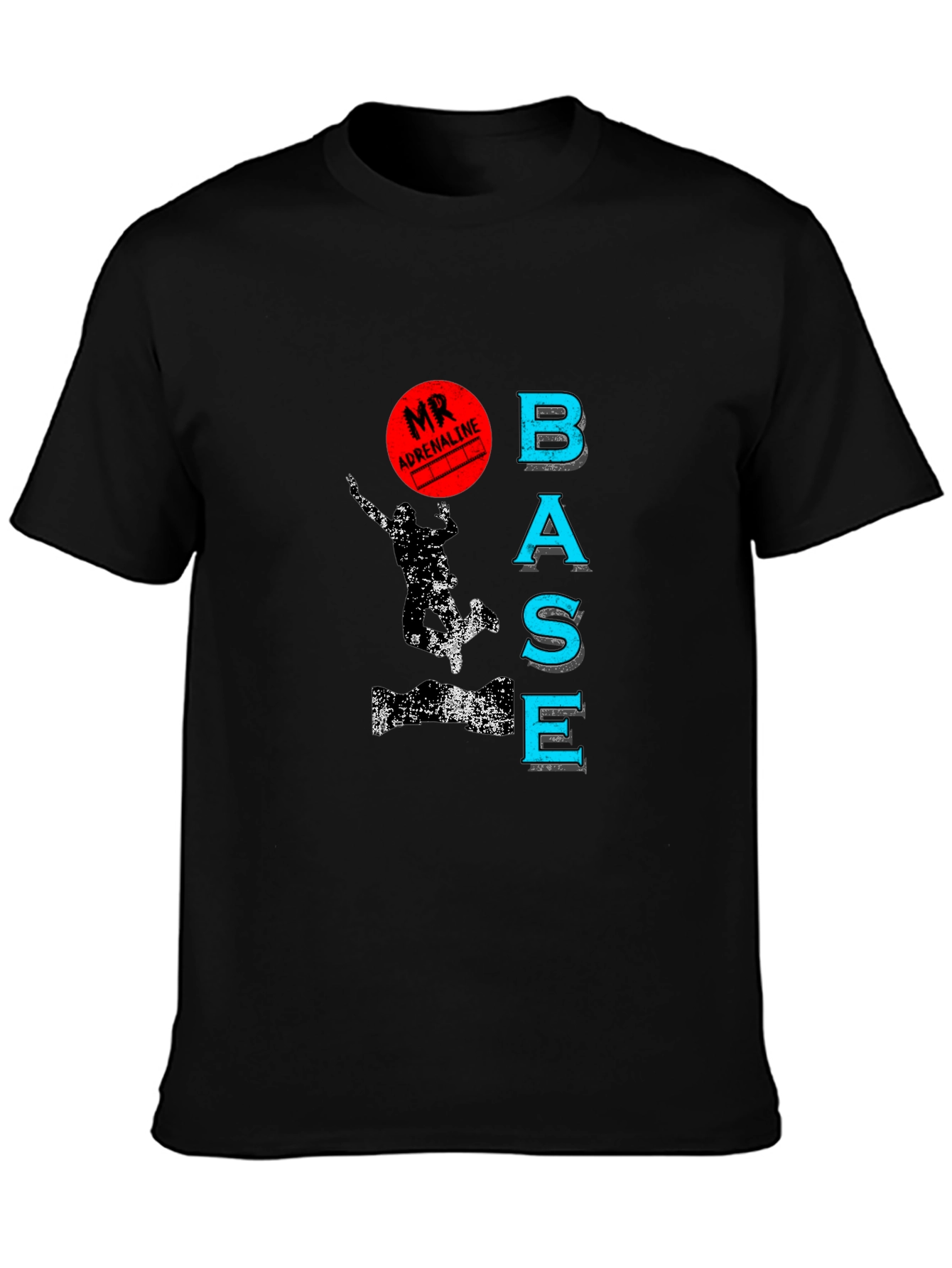 Mr. Adrenaline BASE Jump Black Graphic Tee