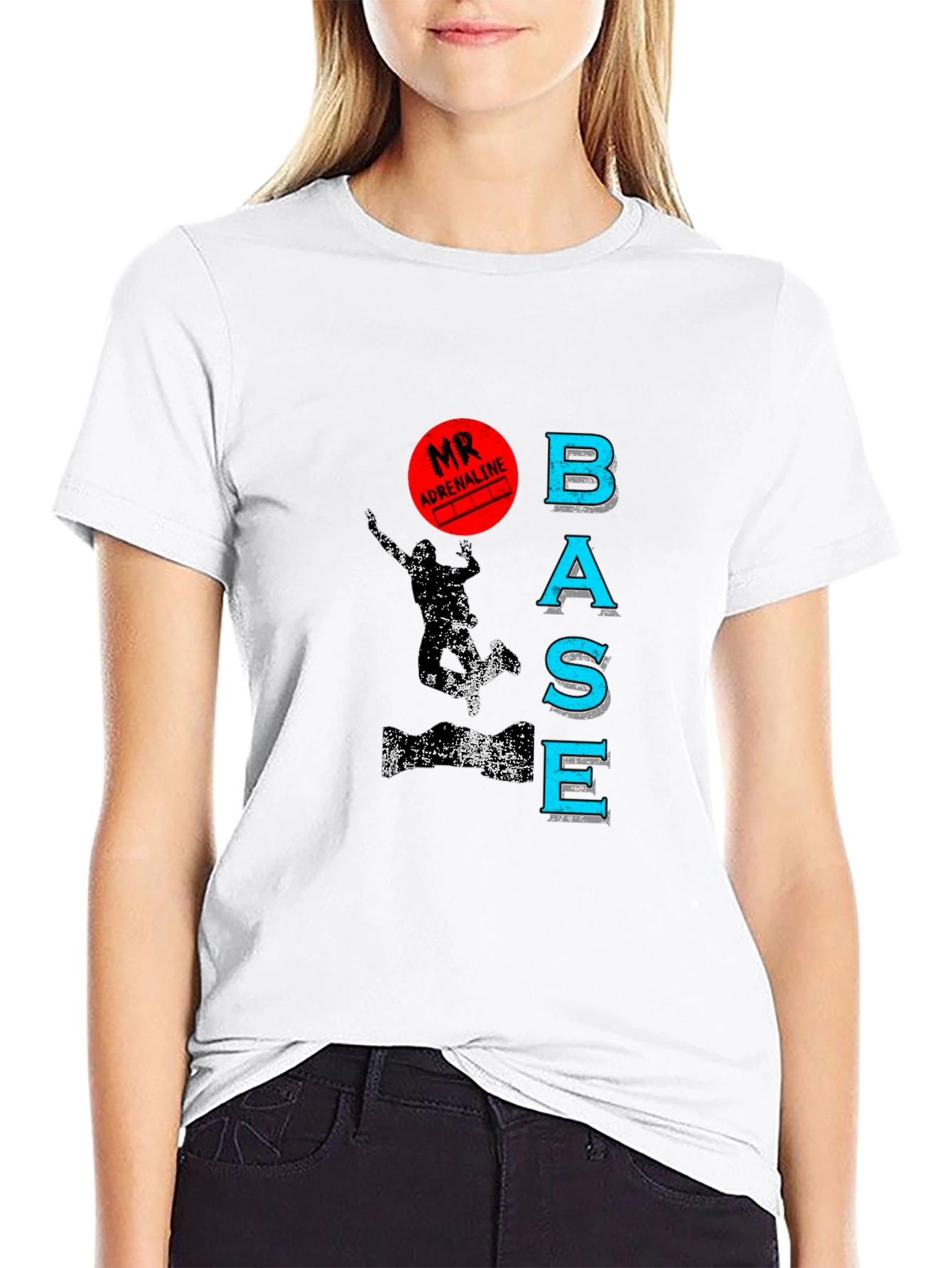 Mr. Adrenaline BASE Jump Black Graphic Tee