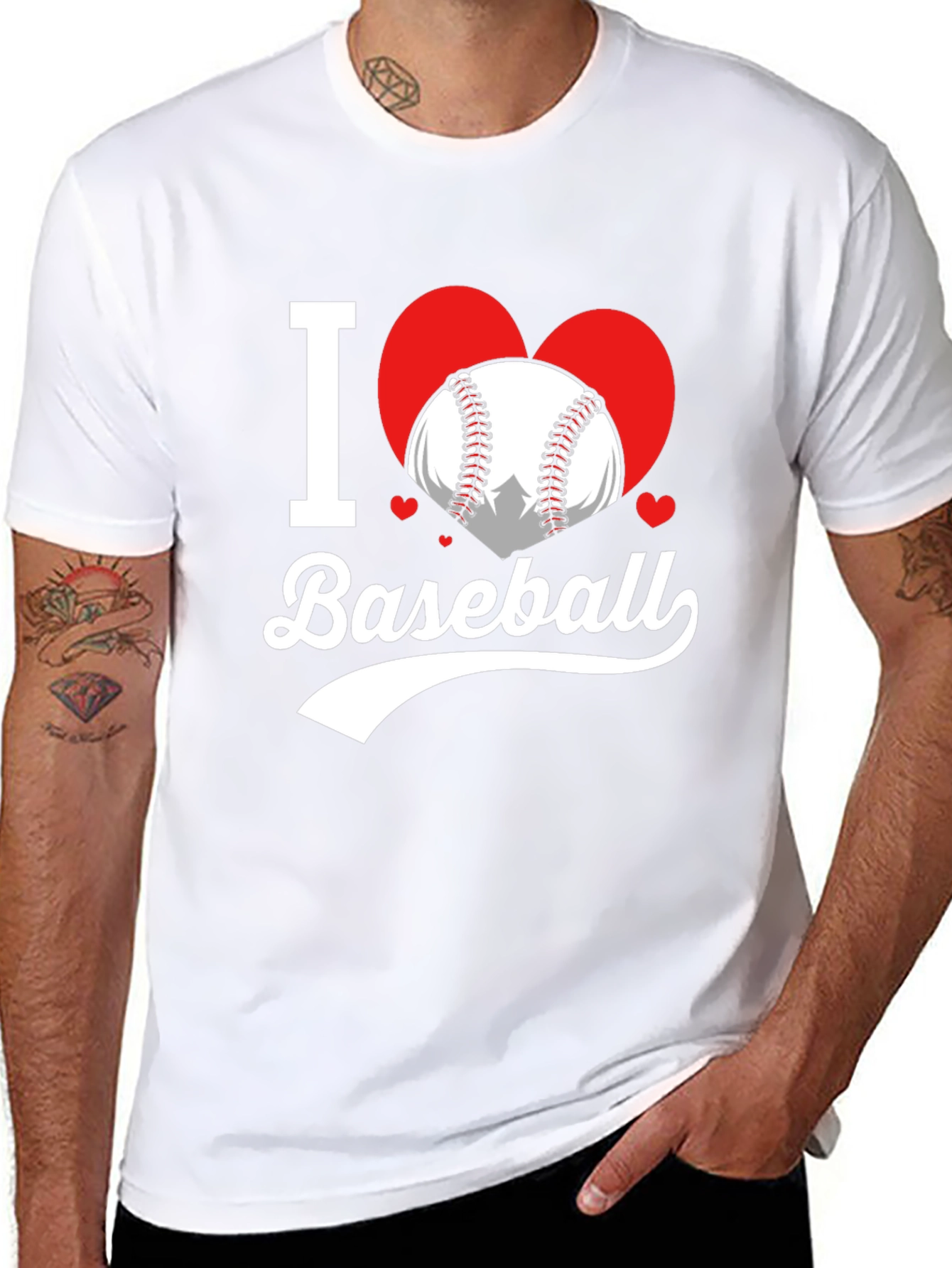 I Love Baseball T-Shirt Heart Graphic Tee