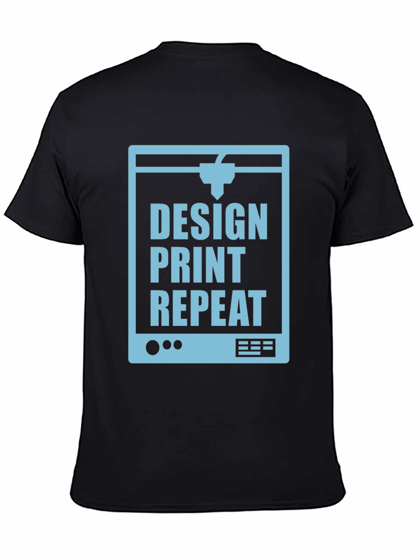 Design Print Repeat 3D Printing Black T-Shirt