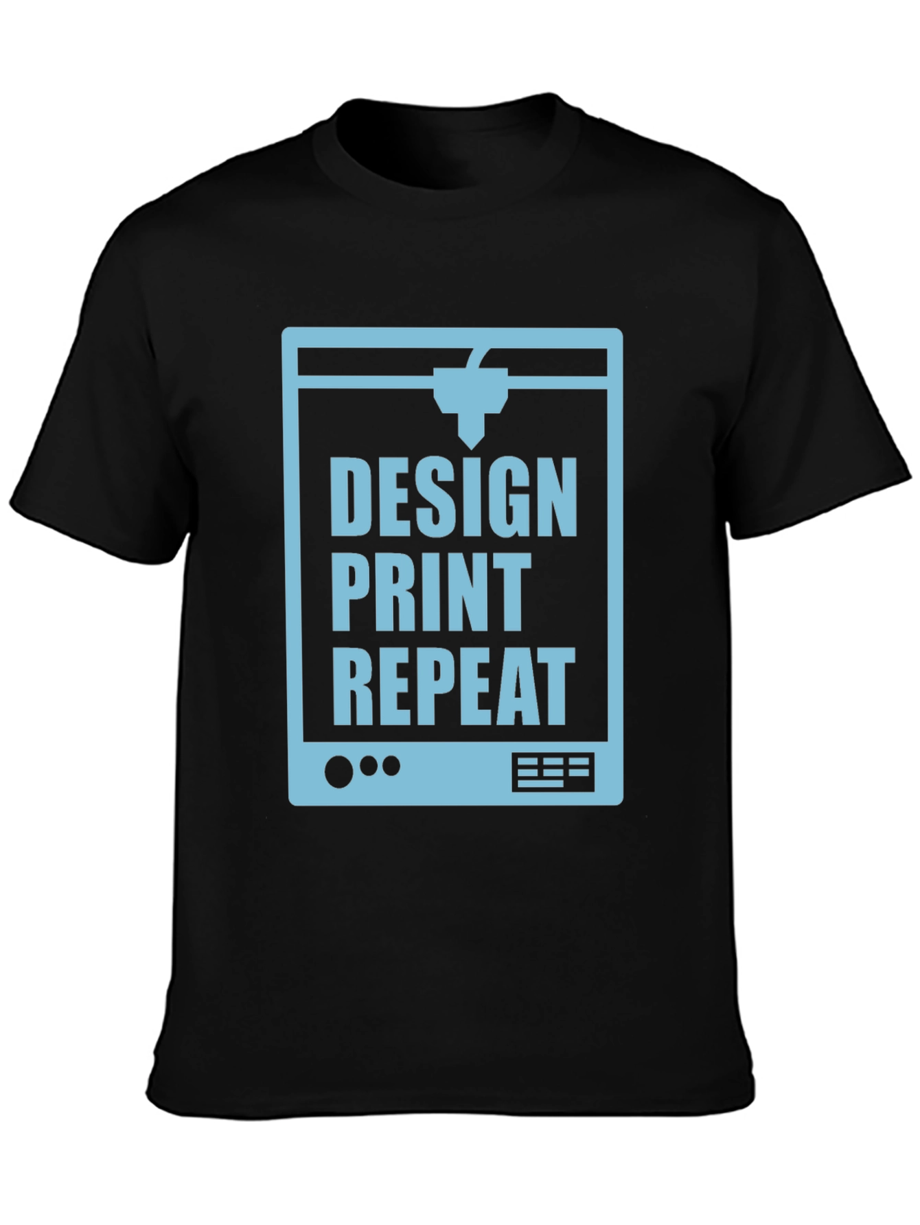 Design Print Repeat 3D Printing Black T-Shirt