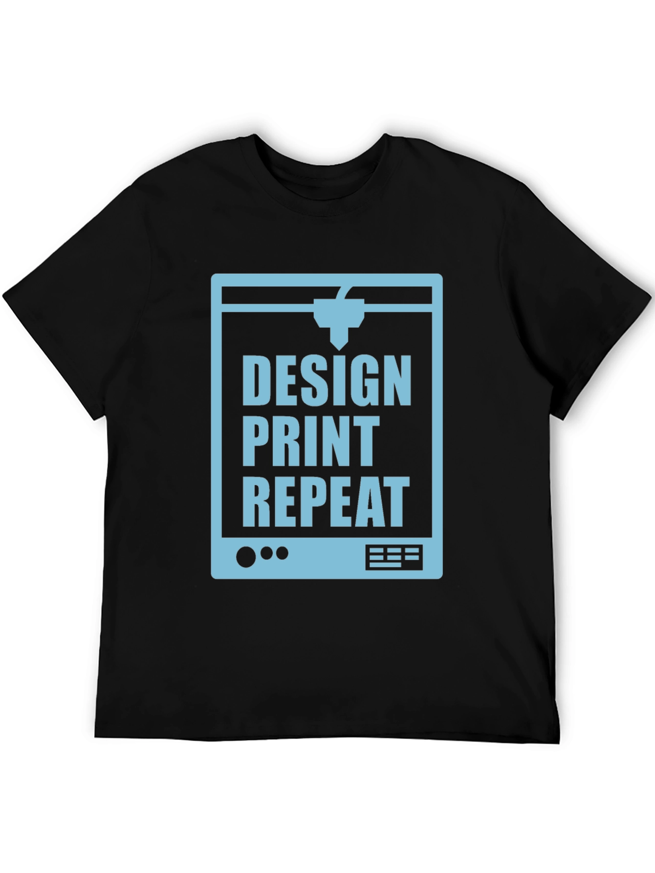 Design Print Repeat 3D Printing Black T-Shirt