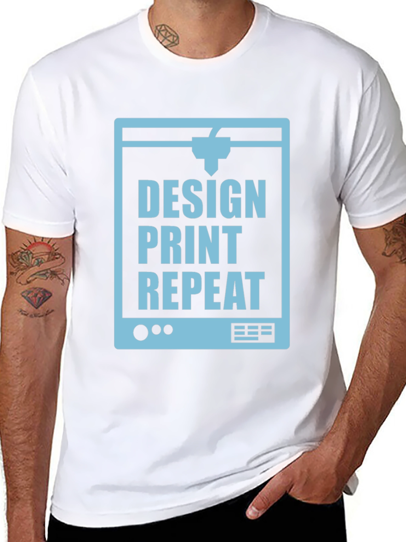 Design Print Repeat 3D Printing Black T-Shirt