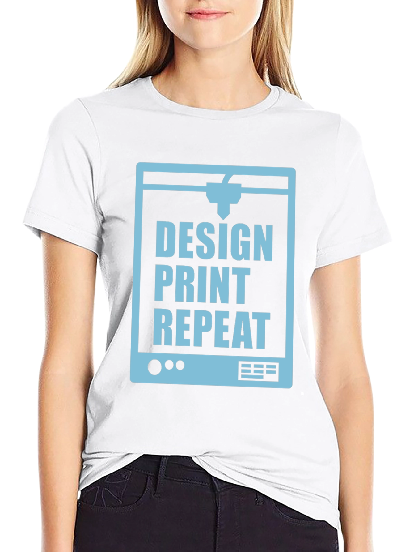 Design Print Repeat 3D Printing Black T-Shirt
