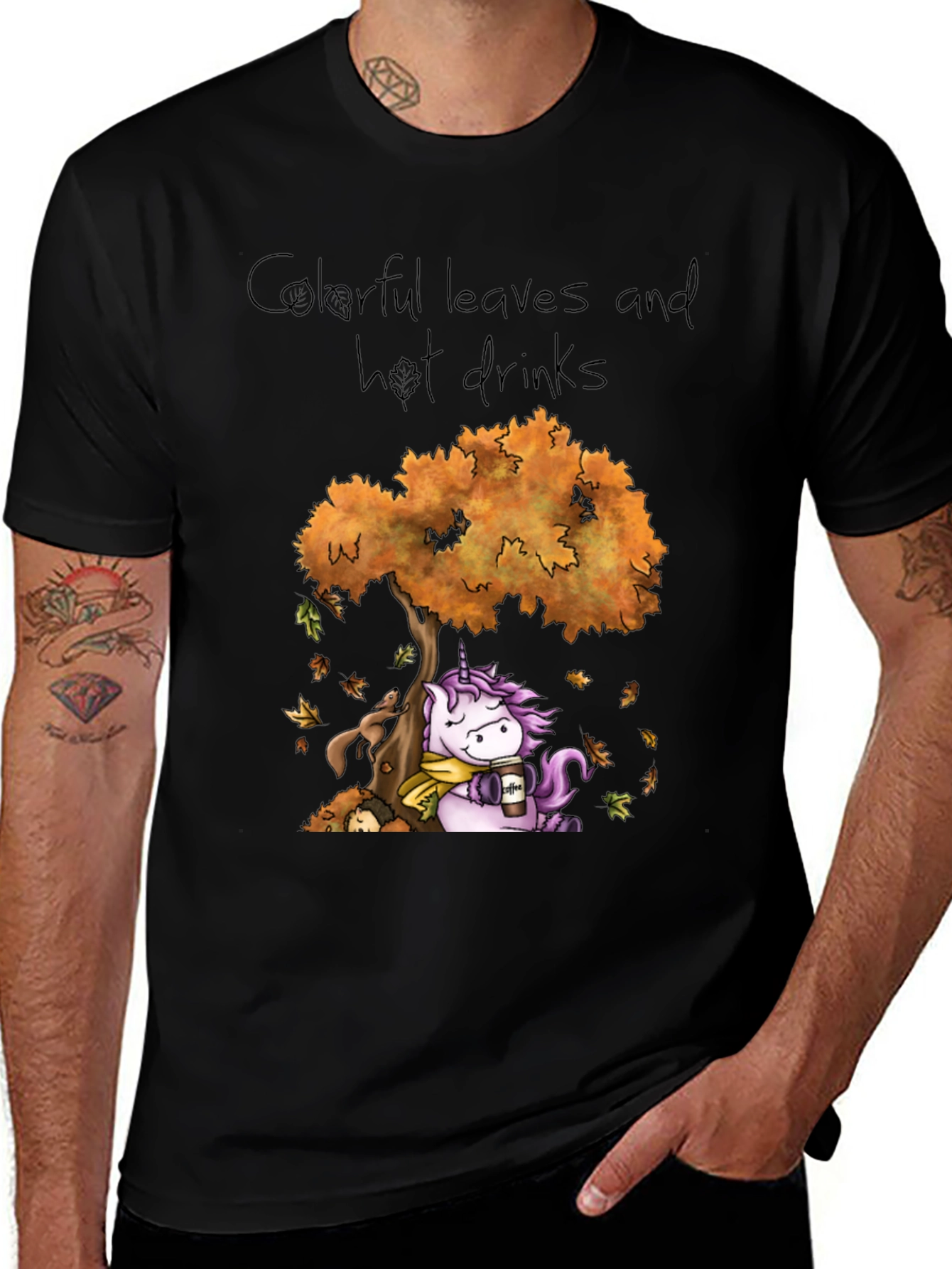 Fall Unicorn Coffee T-Shirt