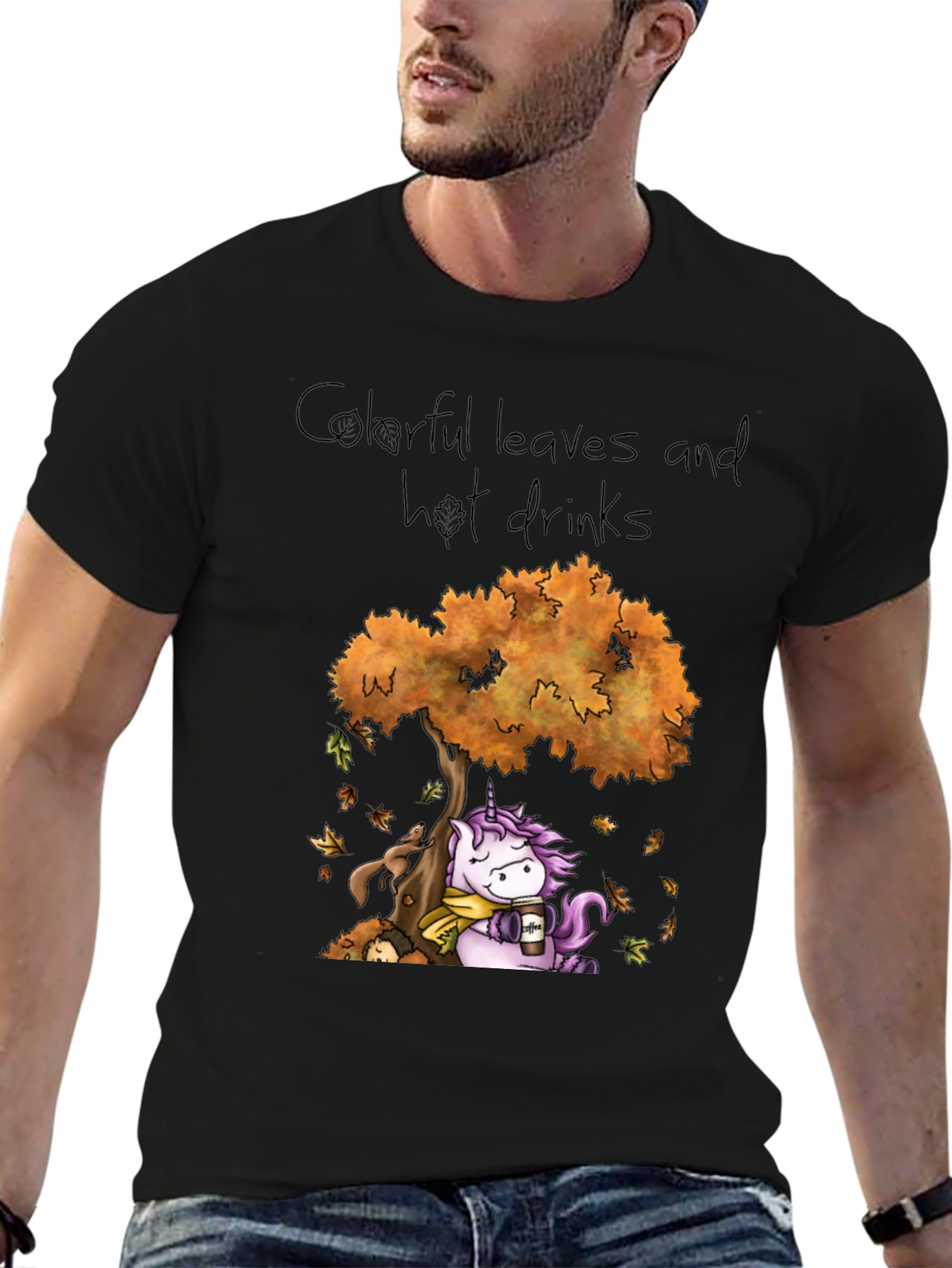 Fall Unicorn Coffee T-Shirt
