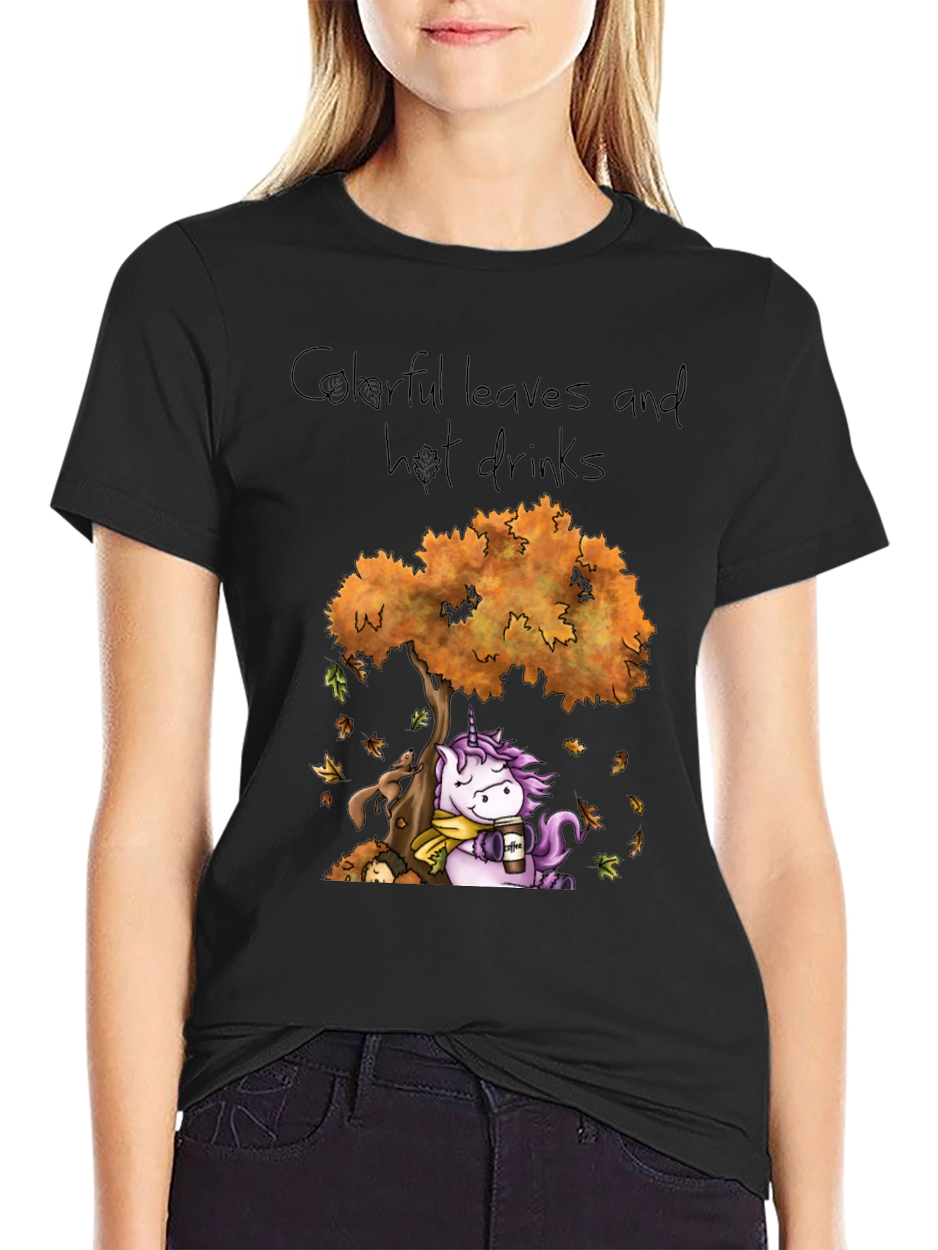 Fall Unicorn Coffee T-Shirt