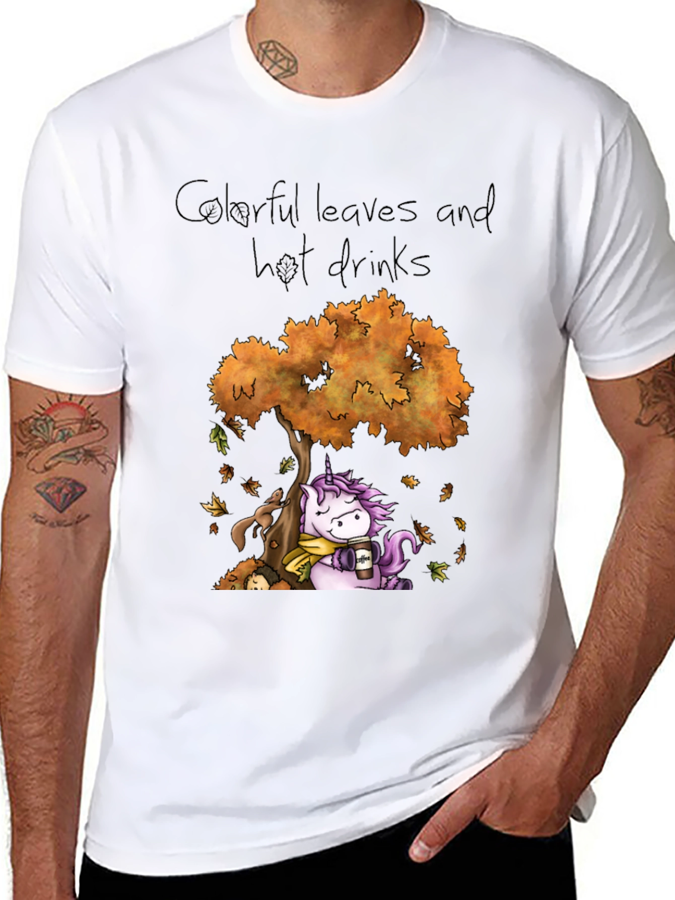 Fall Unicorn Coffee T-Shirt
