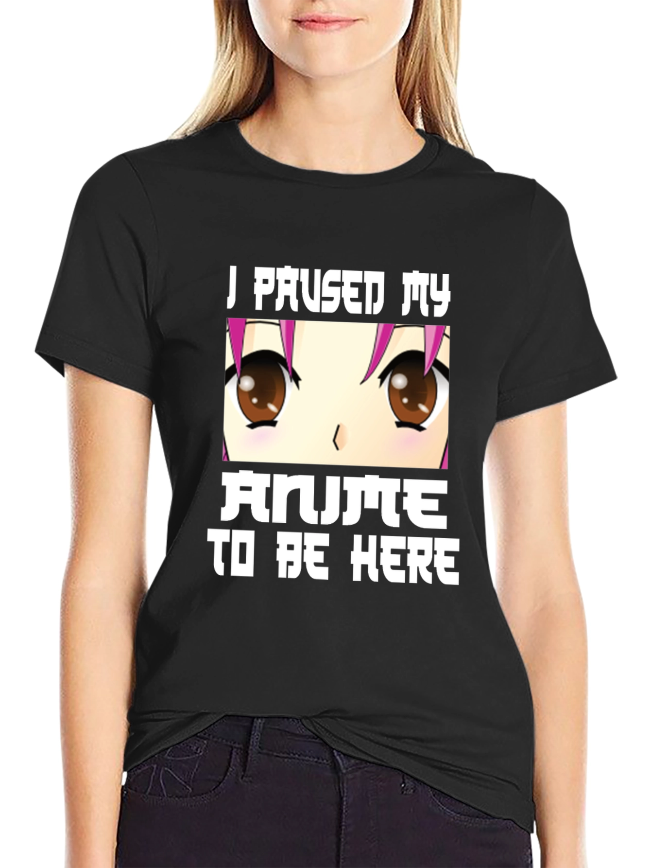 Anime Lover Tee: I Paused My Anime Black T-Shirt