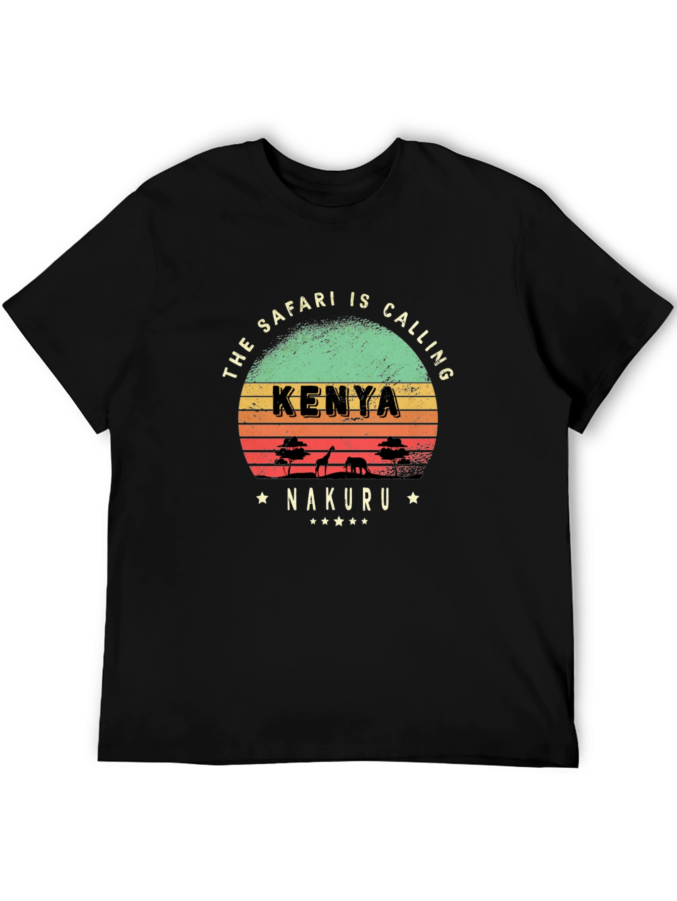 Kenya Safari Calling T-Shirt - Nakuru Retro Design