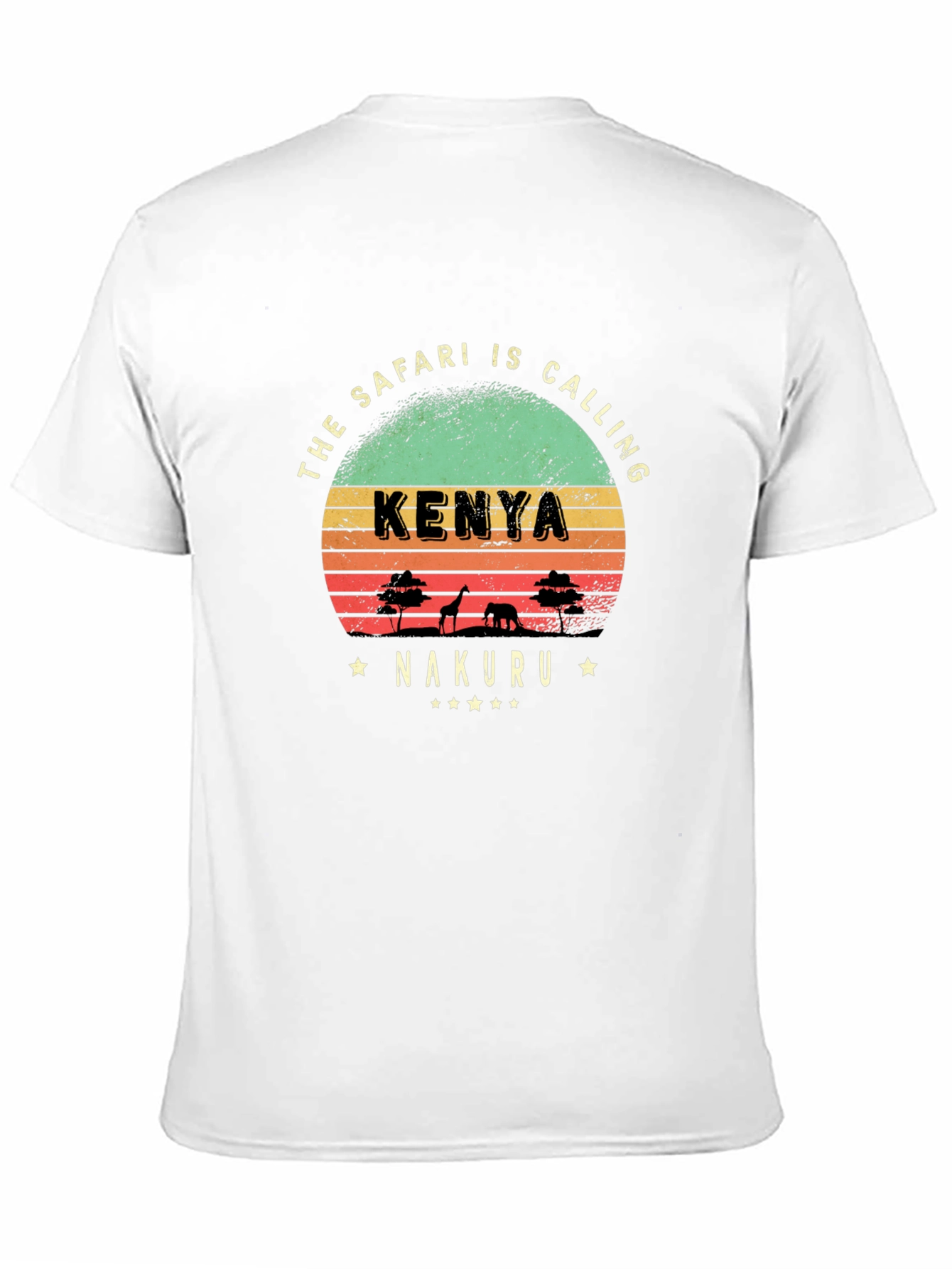 Kenya Safari Calling T-Shirt - Nakuru Retro Design