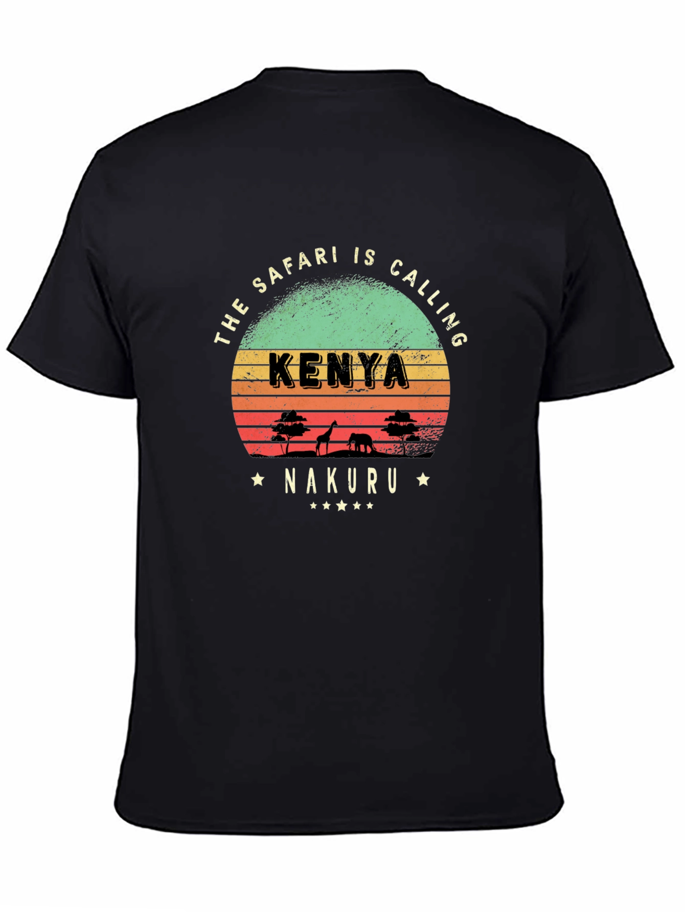 Kenya Safari Calling T-Shirt - Nakuru Retro Design
