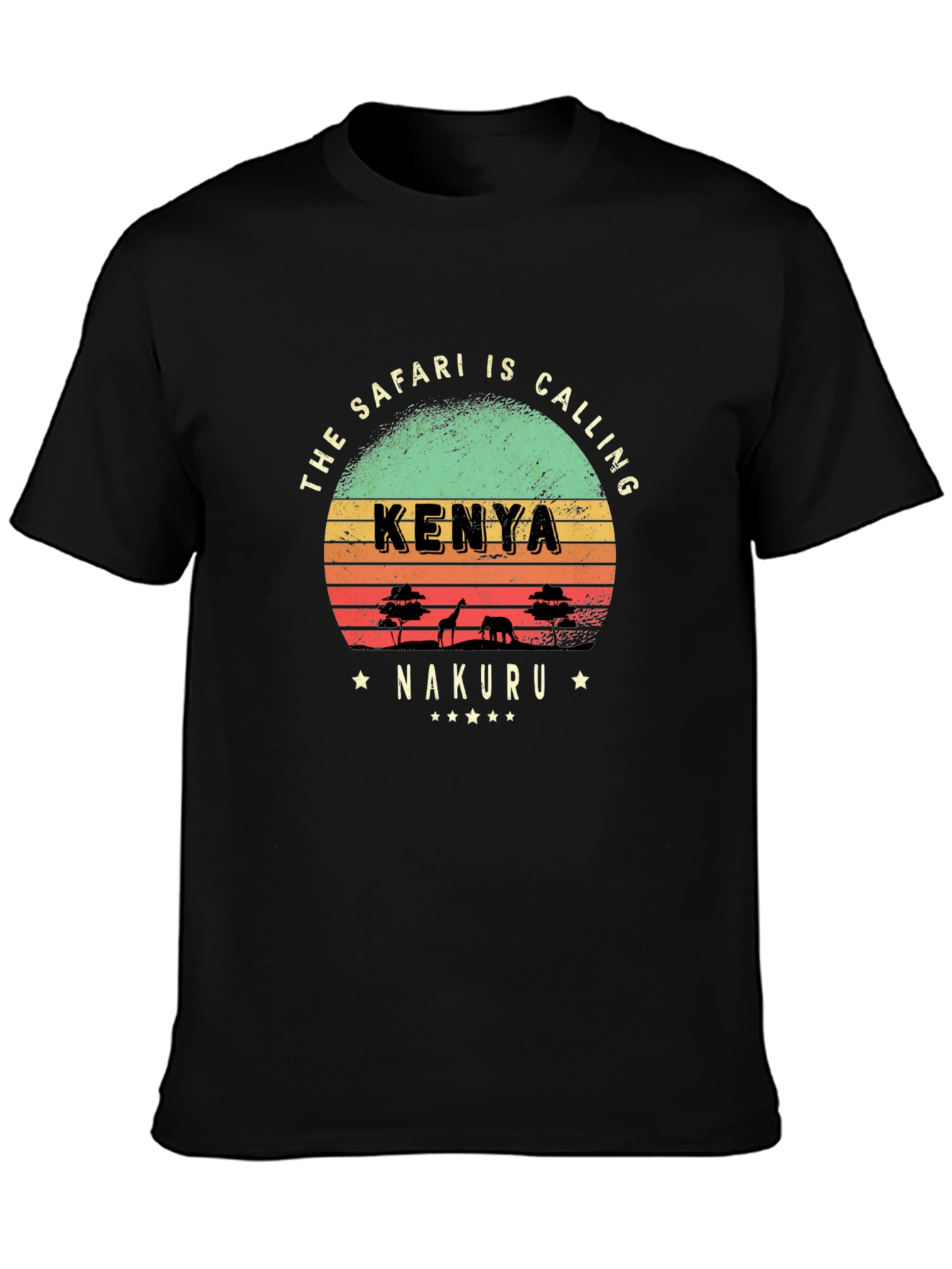 Kenya Safari Calling T-Shirt - Nakuru Retro Design