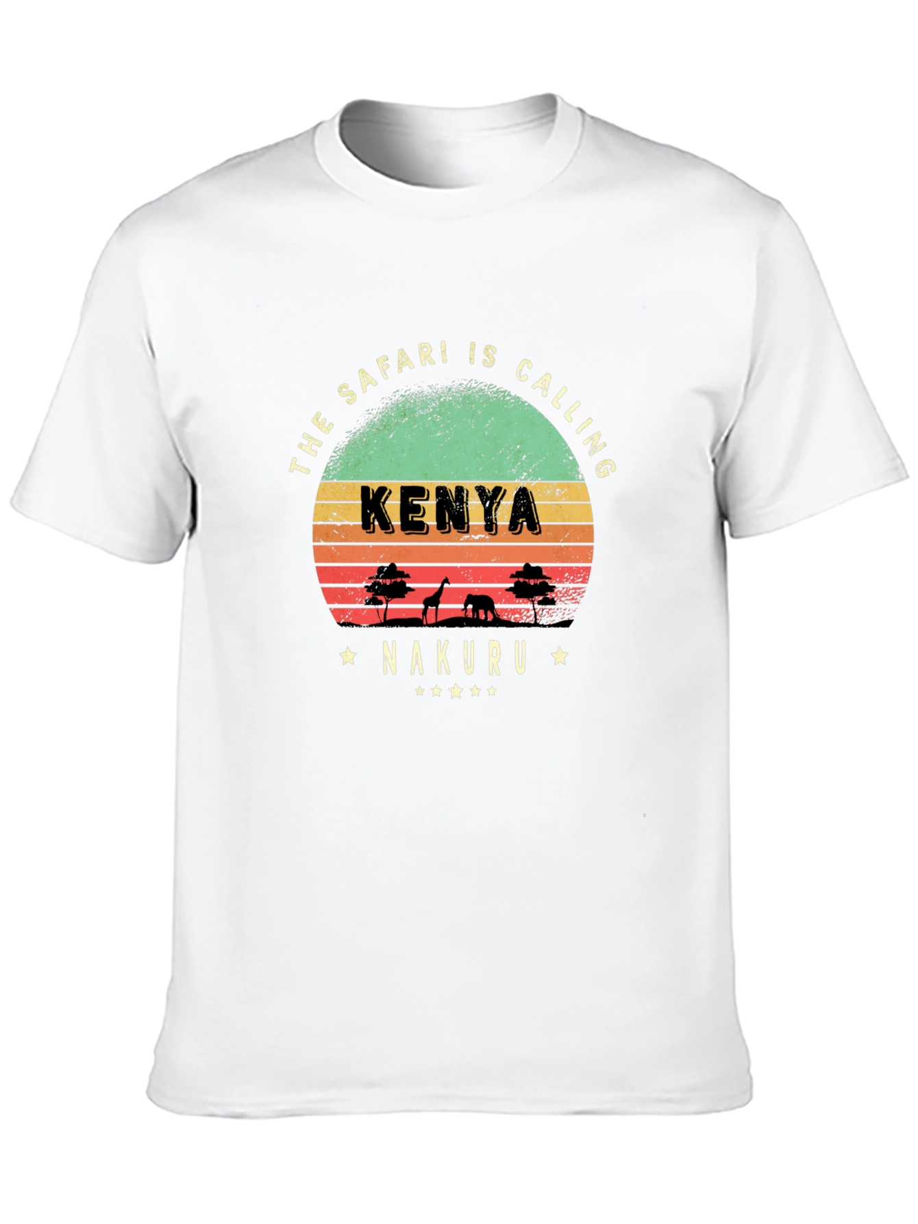 Kenya Safari Calling T-Shirt - Nakuru Retro Design