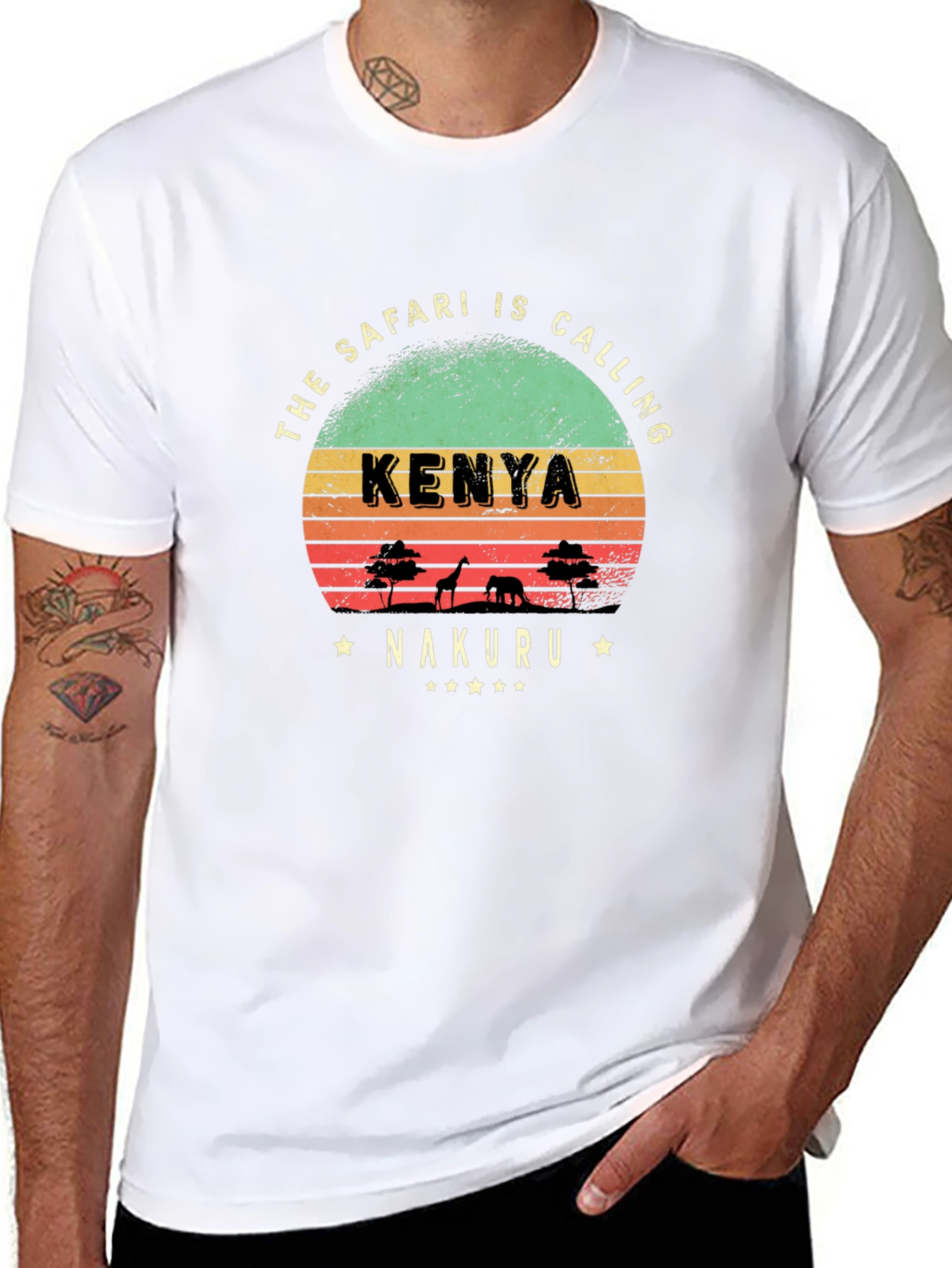 Kenya Safari Calling T-Shirt - Nakuru Retro Design