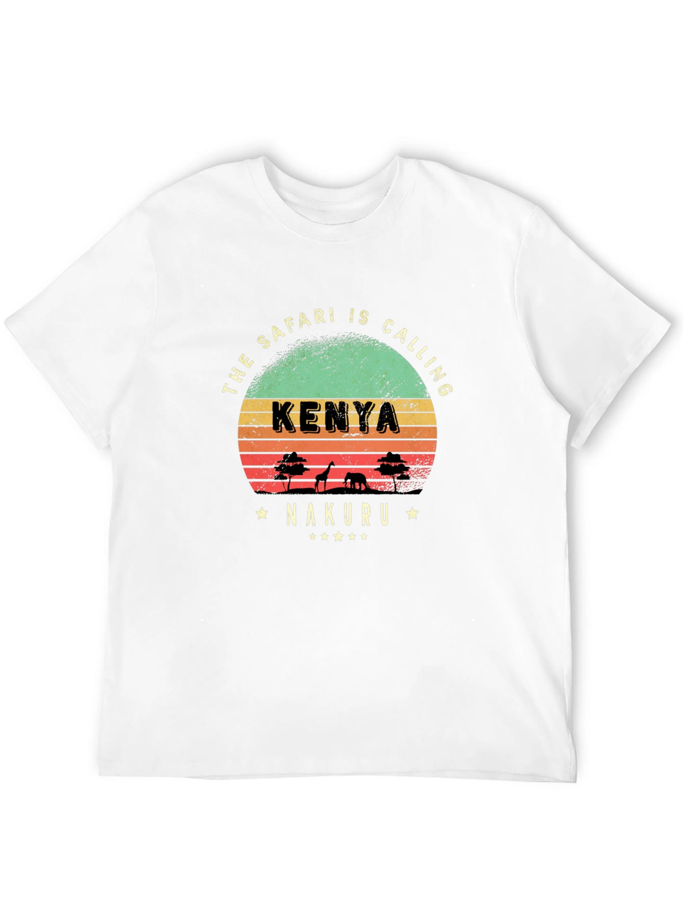 Kenya Safari Calling T-Shirt - Nakuru Retro Design