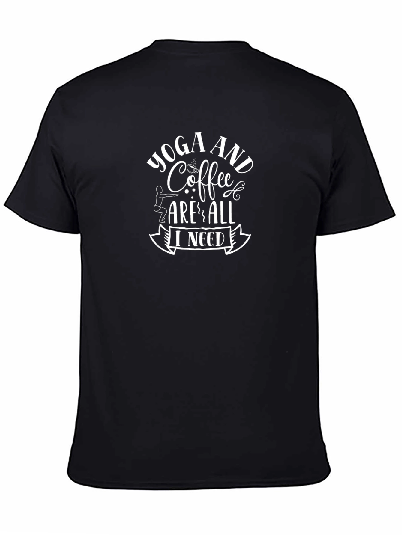Yoga and Coffee T-Shirt -  Black Unisex