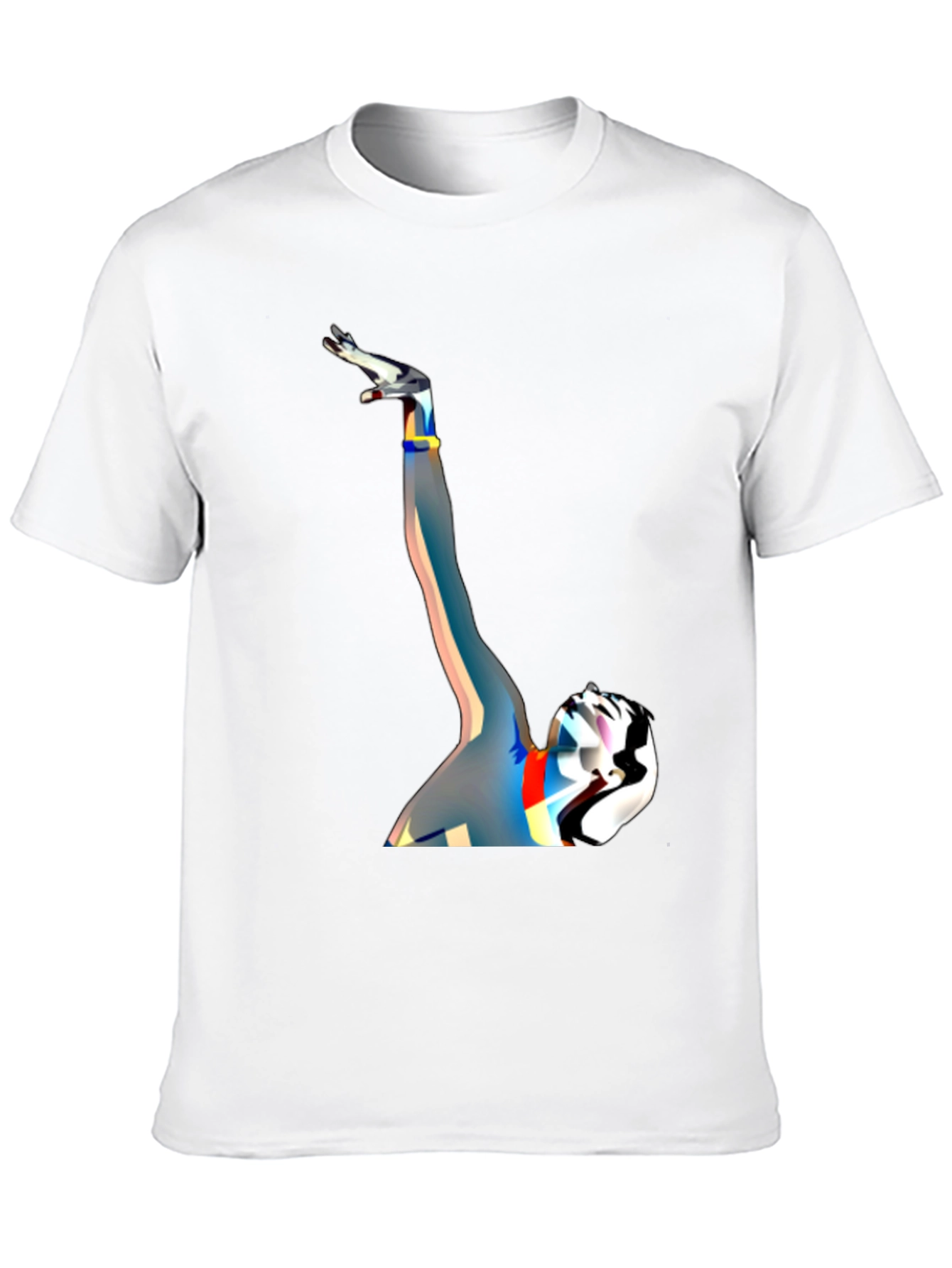 Abstract Art Graphic Tee - Black Cotton Blend