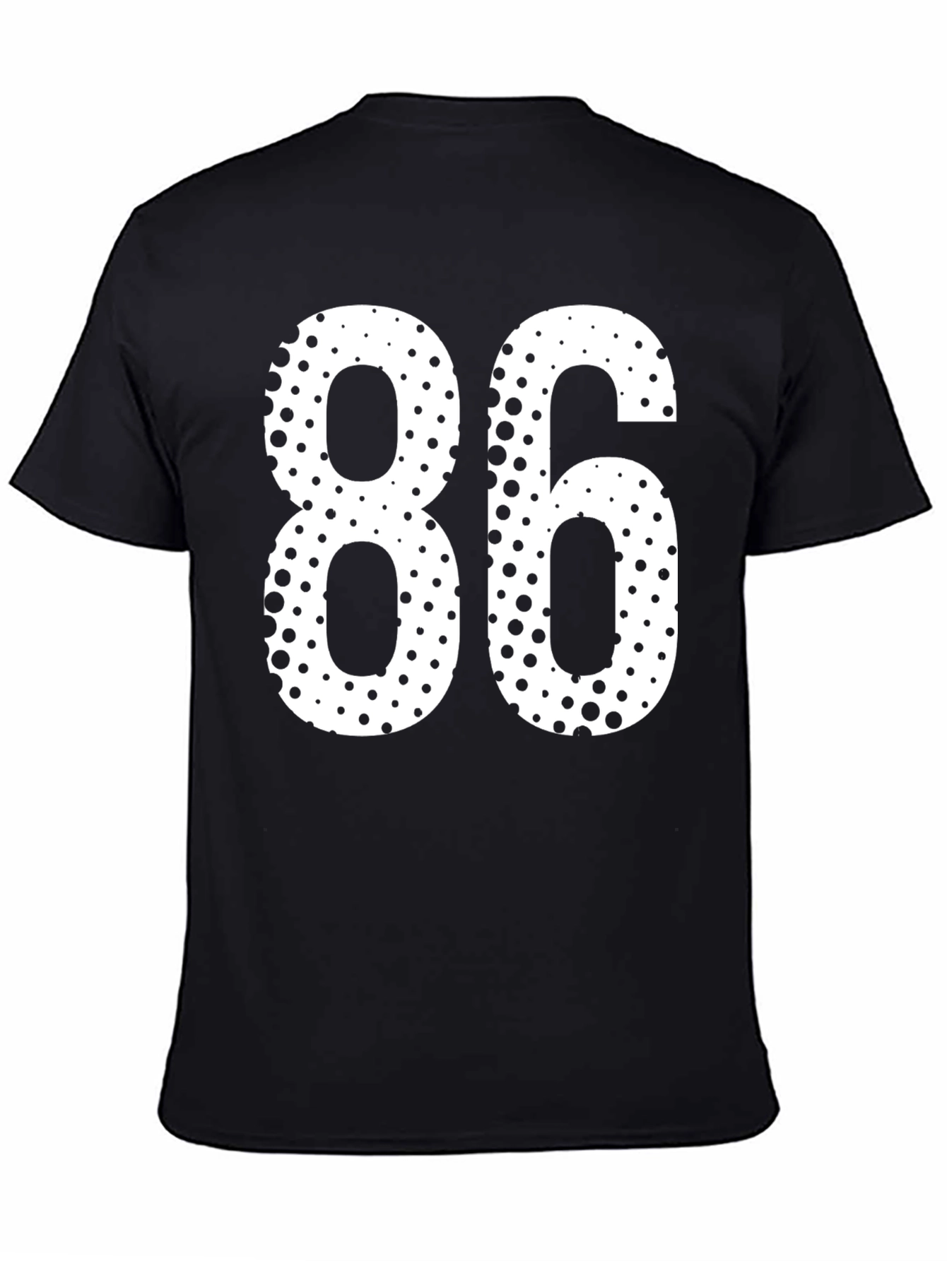 86 Dotted Graphic Tee - Black Cotton Blend