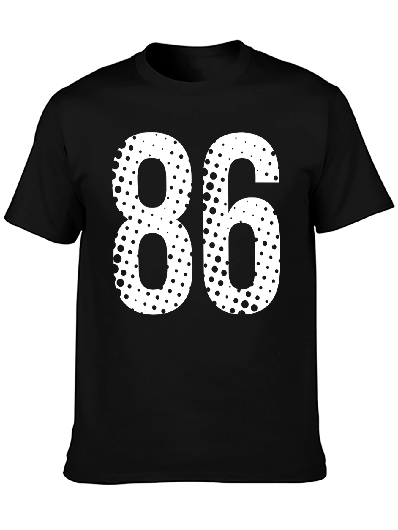 86 Dotted Graphic Tee - Black Cotton Blend