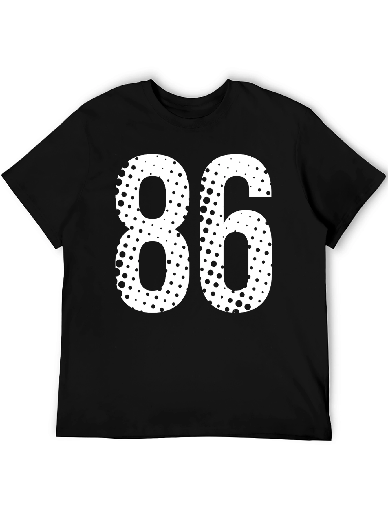 86 Dotted Graphic Tee - Black Cotton Blend