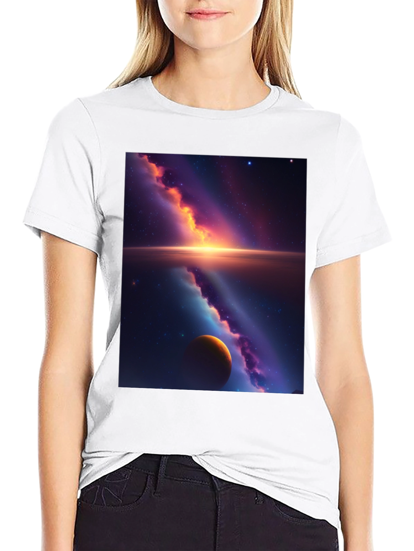 Galaxy Graphic Tee - Black Cotton Blend