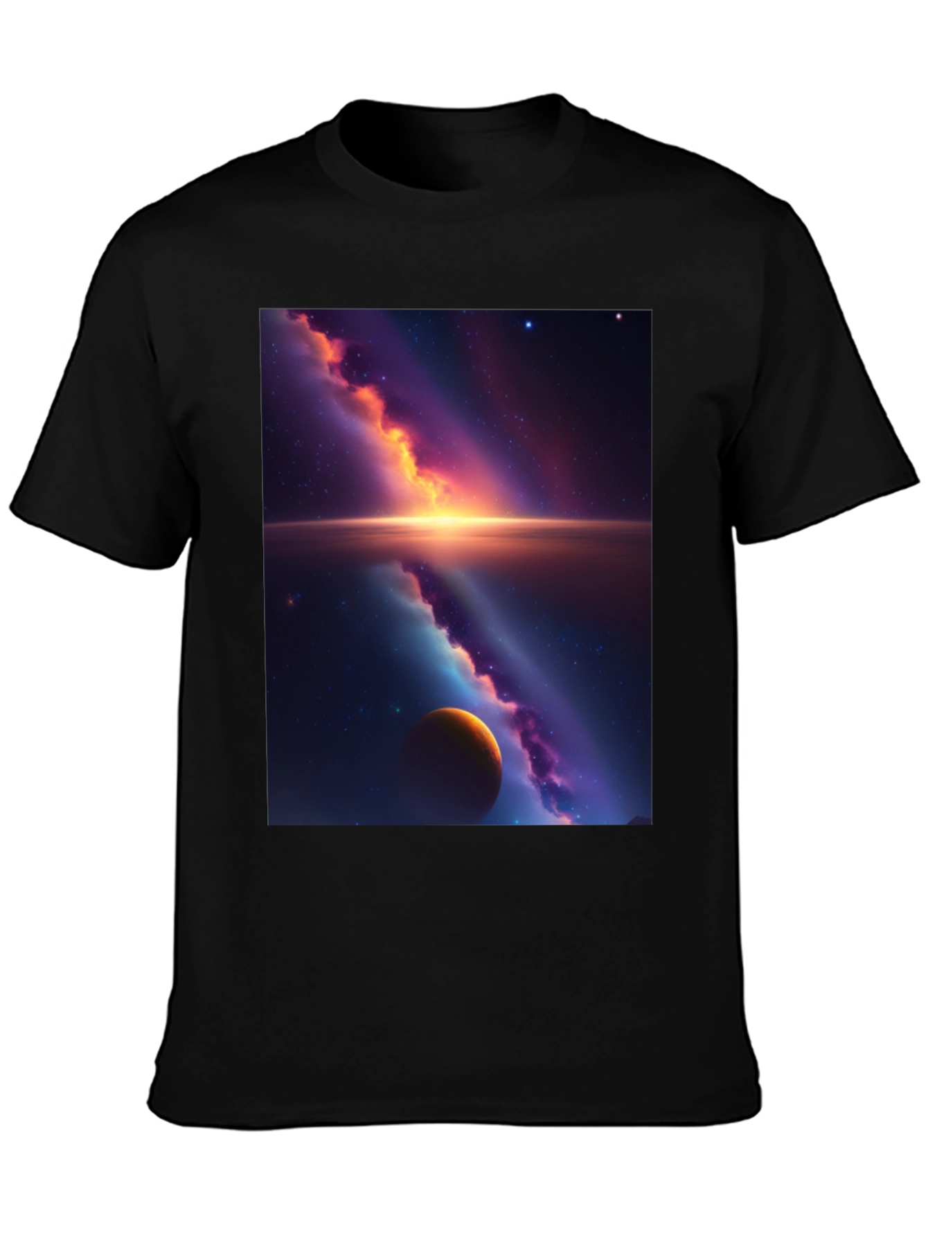 Galaxy Graphic Tee - Black Cotton Blend
