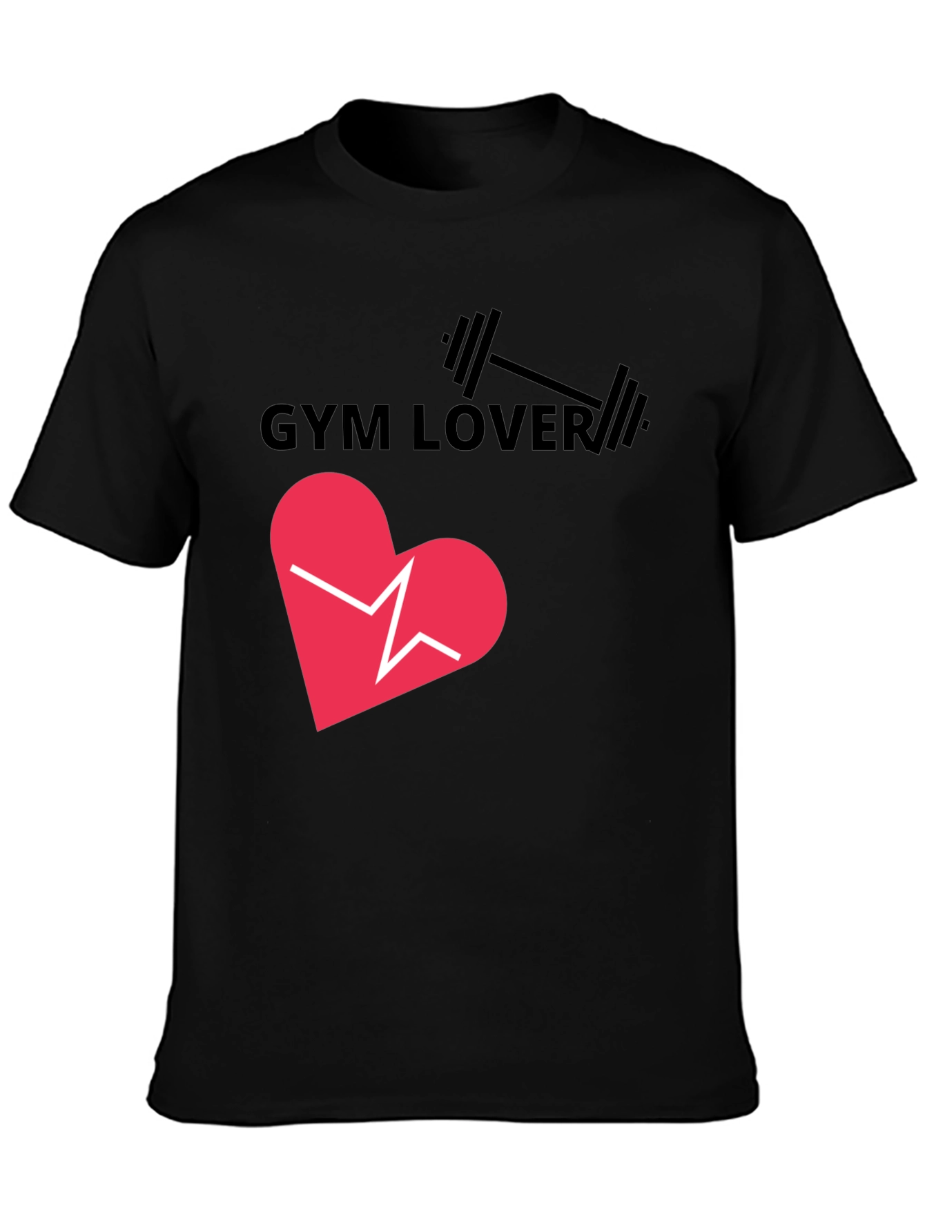 Gym Lover Graphic T-Shirt - Heartbeat Design