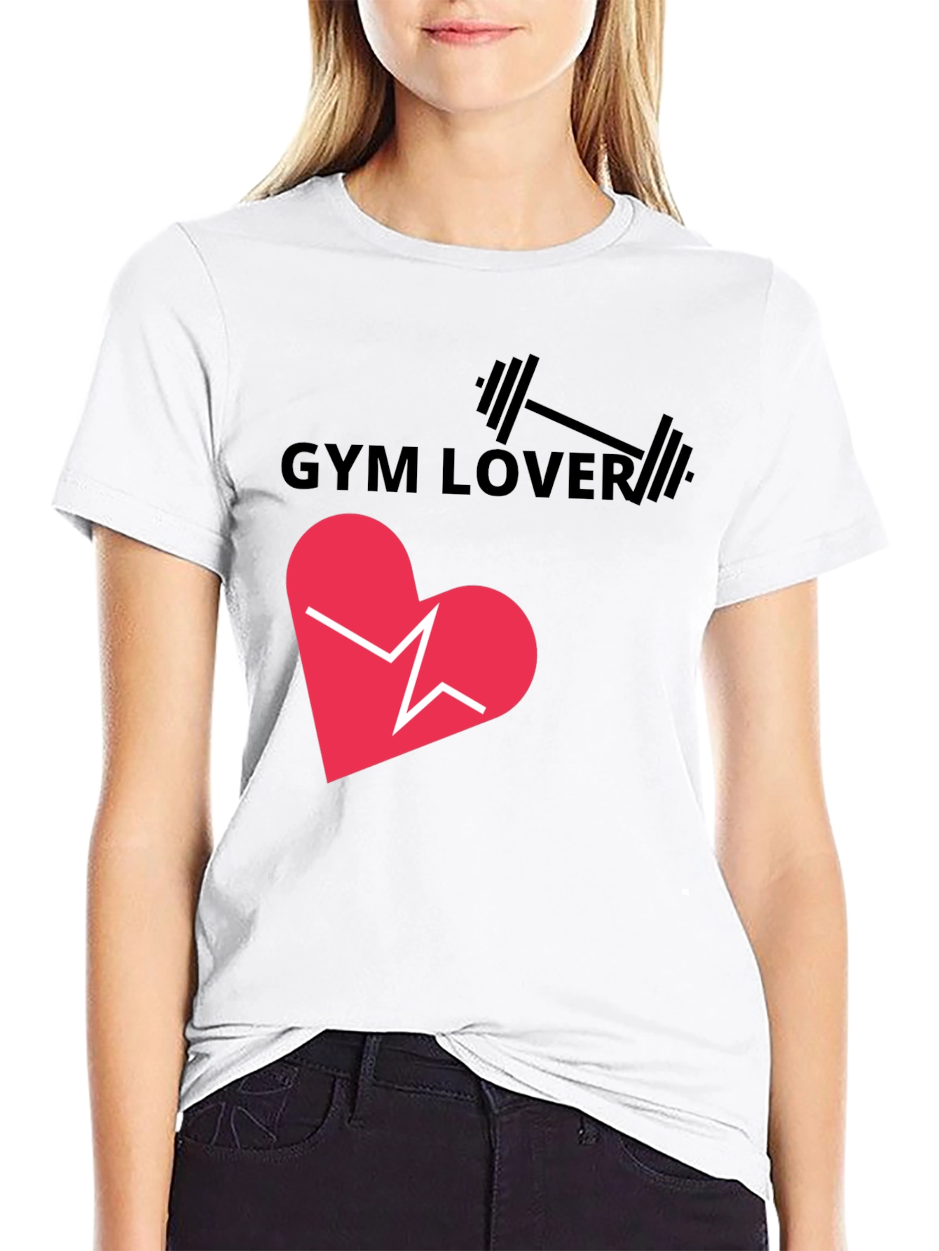 Gym Lover Graphic T-Shirt - Heartbeat Design