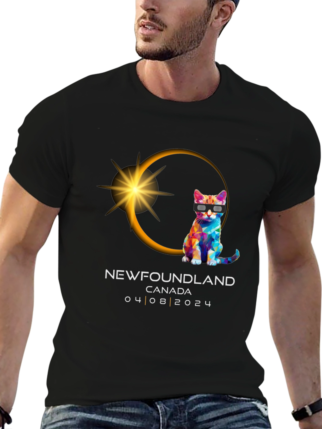 Newfoundland Eclipse Cat T-Shirt - August 2024