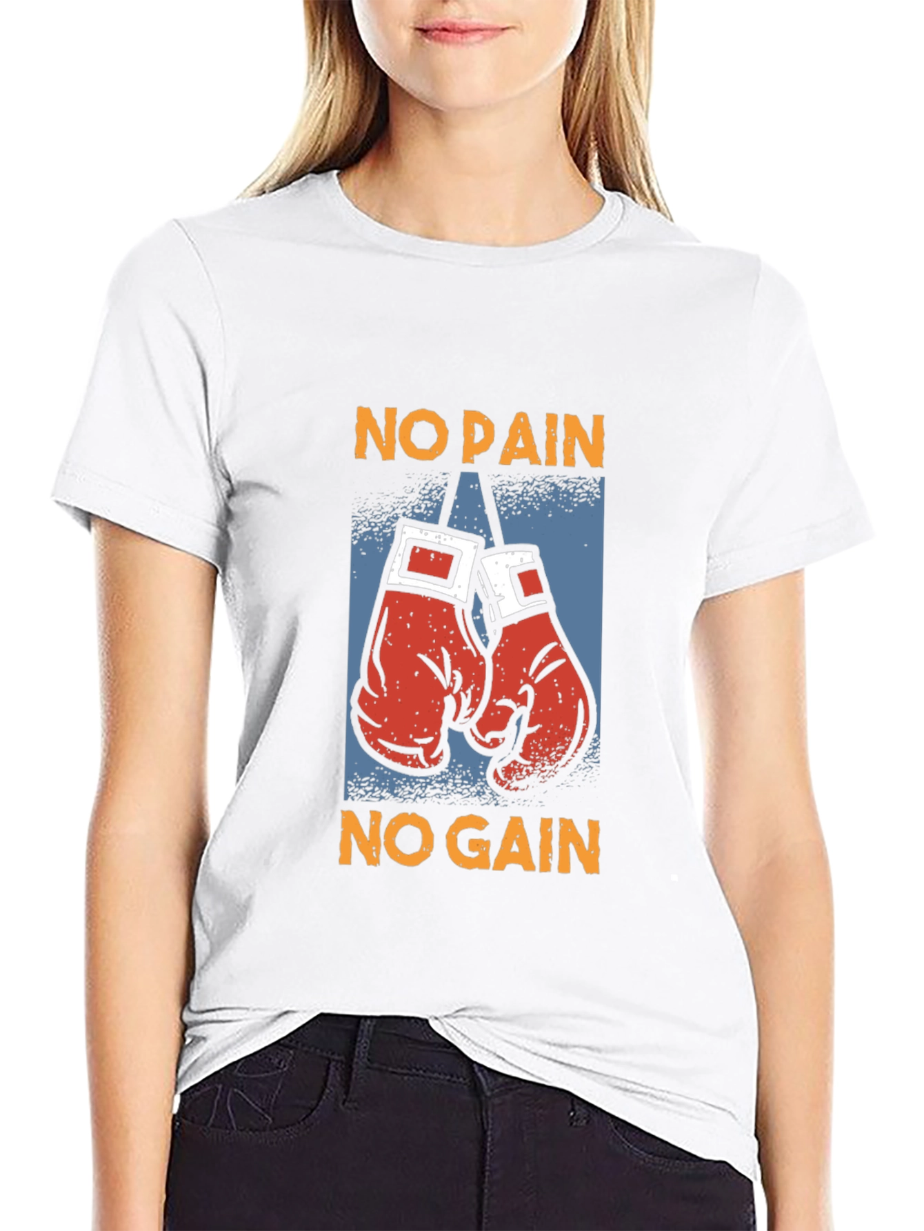 No Pain No Gain Boxing Gloves Graphic Tee