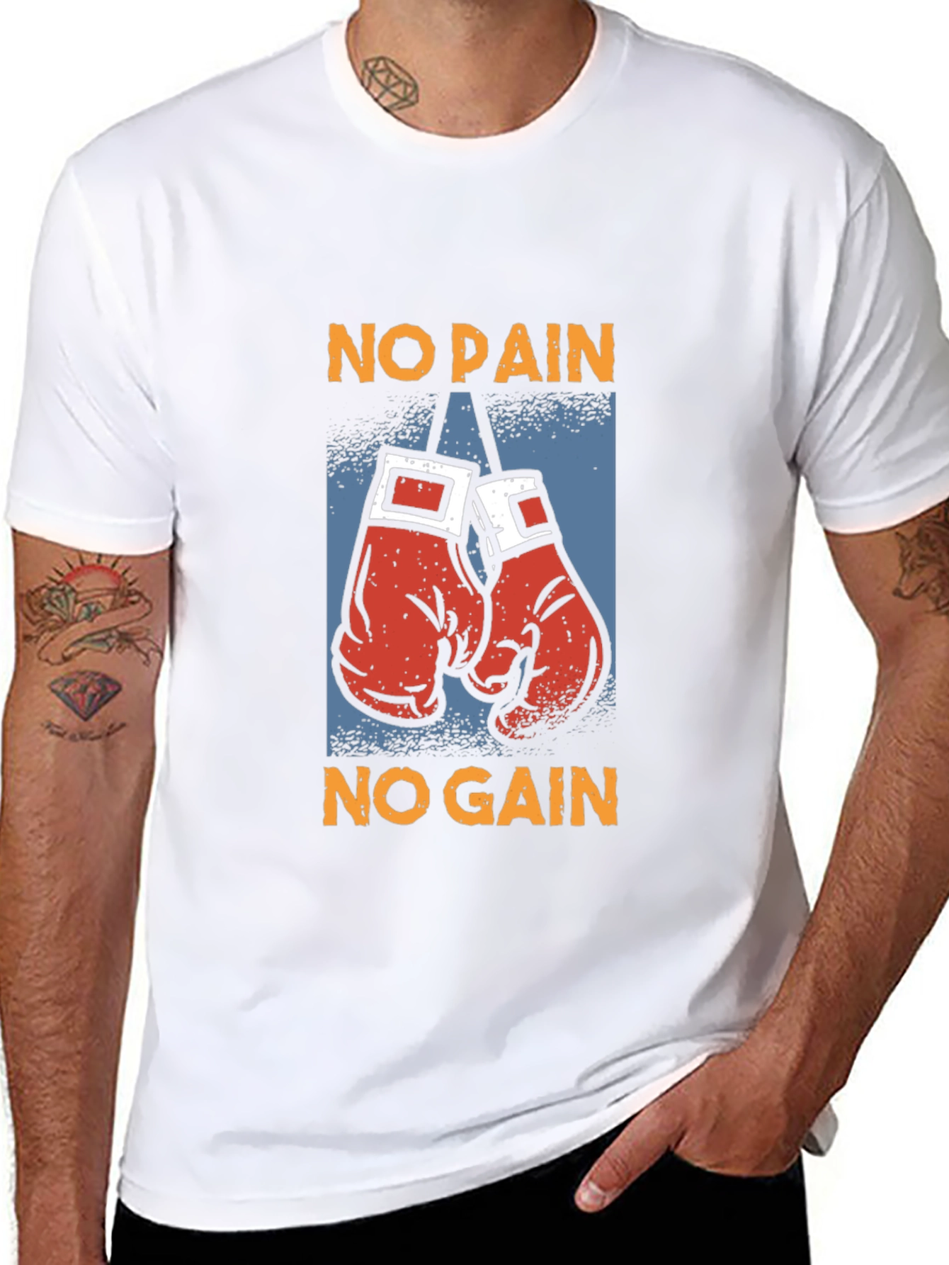 No Pain No Gain Boxing Gloves Graphic Tee