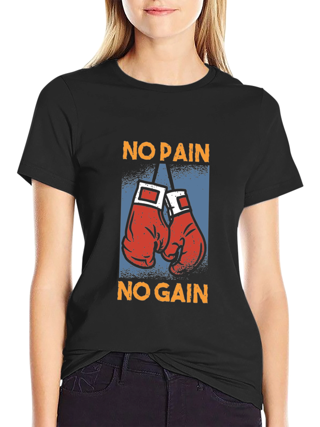 No Pain No Gain Boxing Gloves Graphic Tee