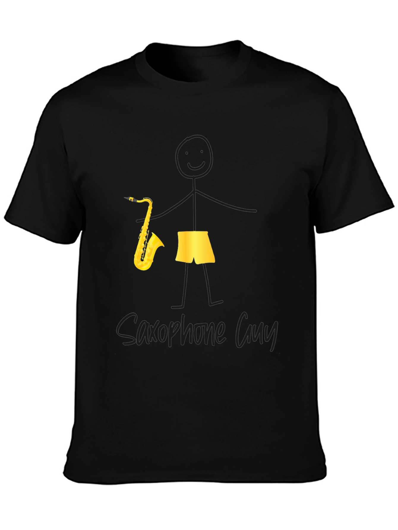Saxophone Guy Graphic Tee - Black T-Shirt