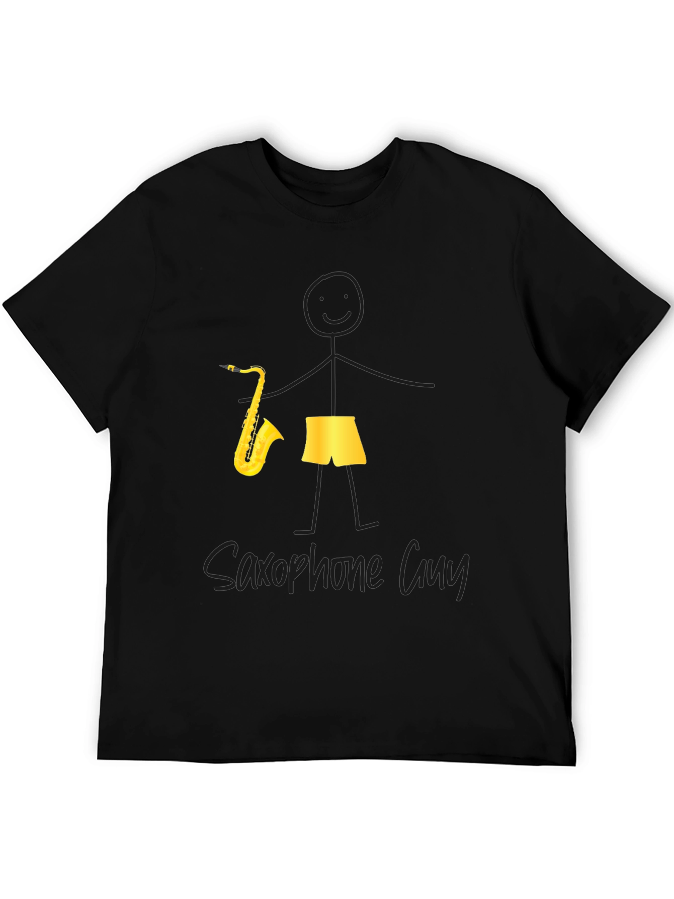 Saxophone Guy Graphic Tee - Black T-Shirt