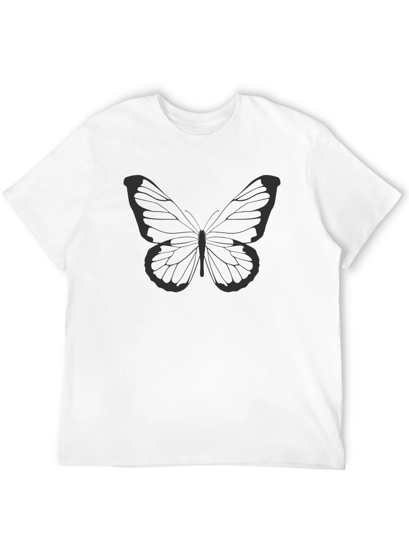 Butterfly Graphic Tee - Stylish Black Cotton T-Shirt